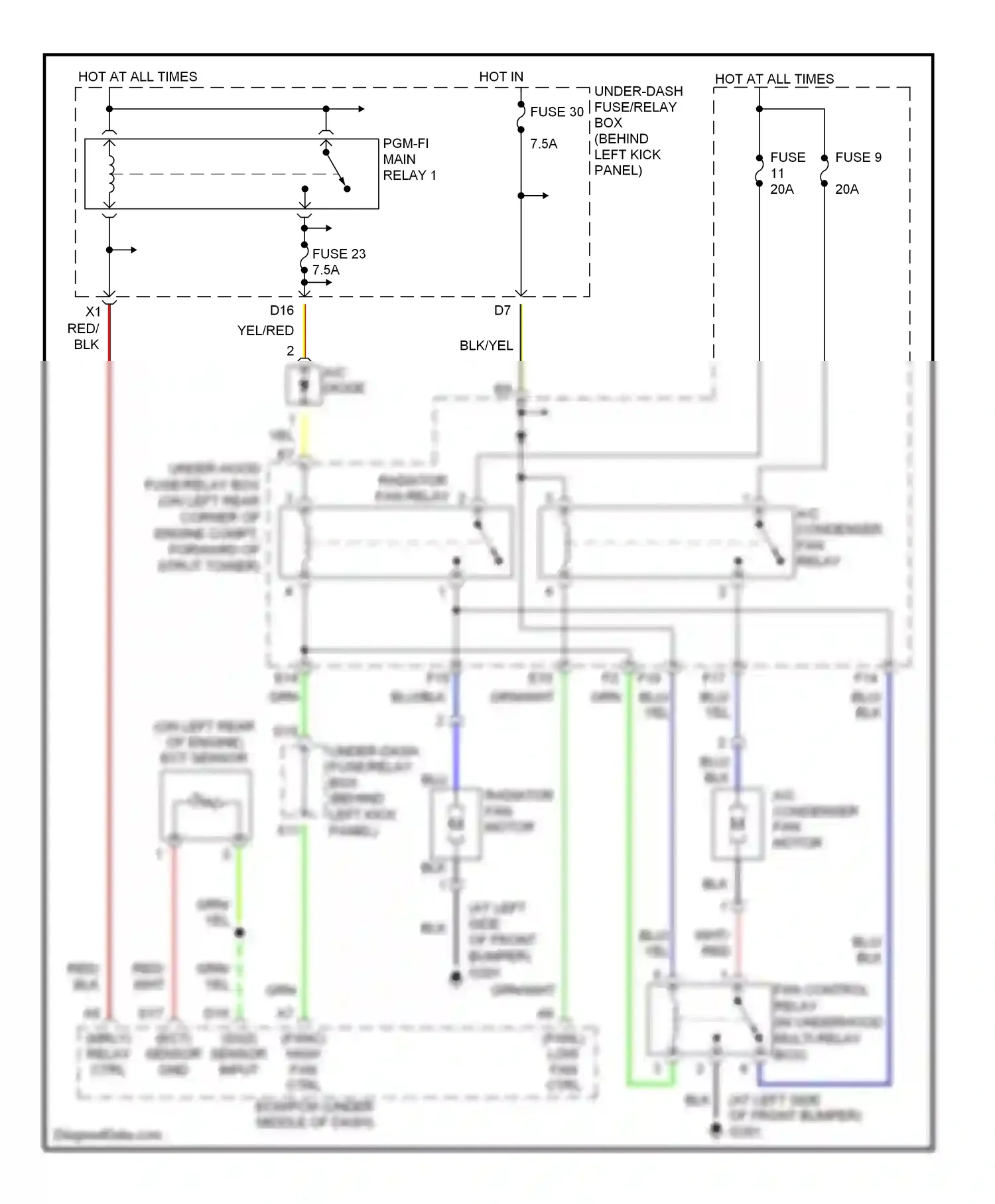Wiring diagram a/c diode for Honda Accord VII (2002-2006) (1 of 1)