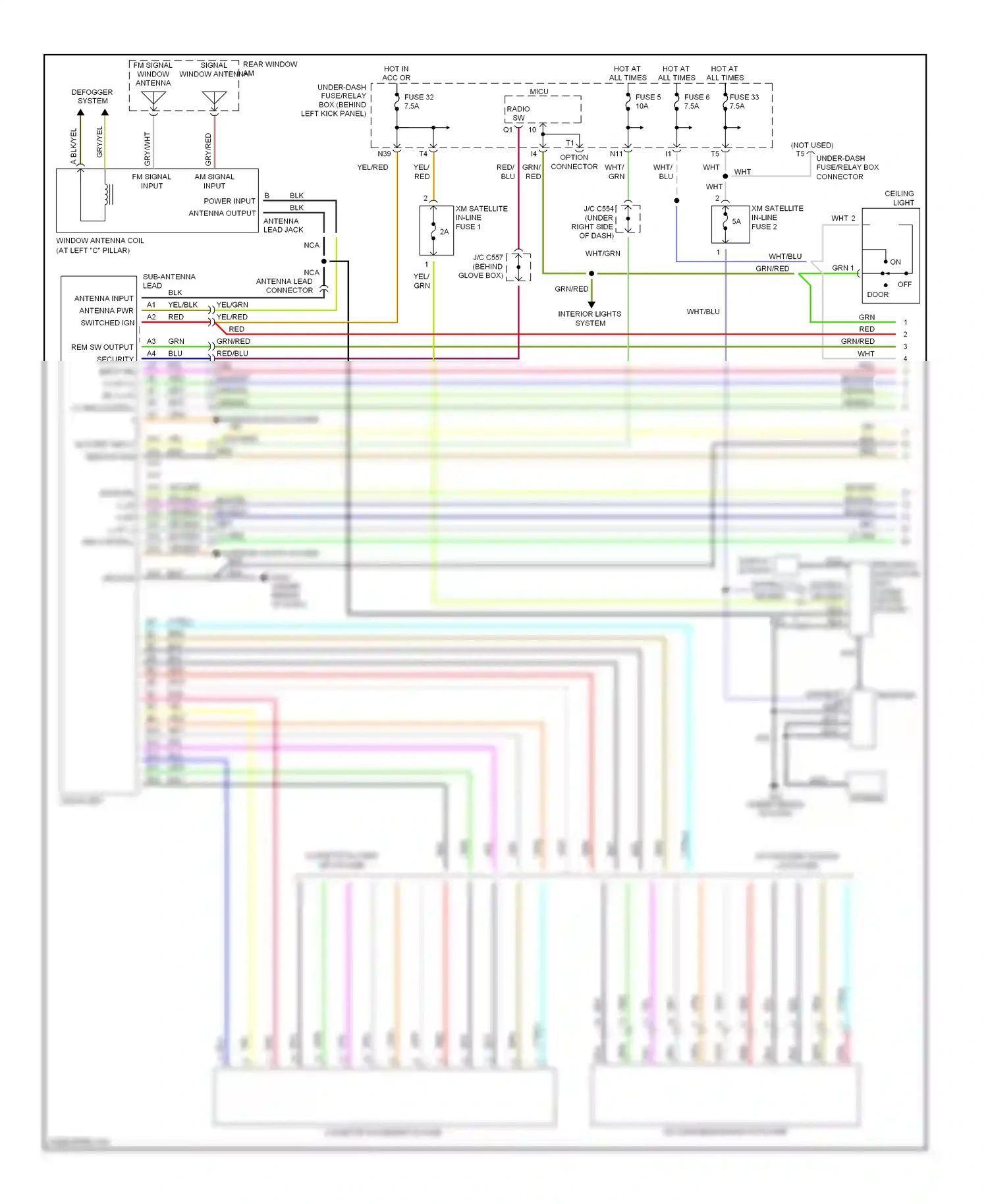 Wiring diagram ceiling light for Honda Accord VII (2002-2006) (1 of 4)