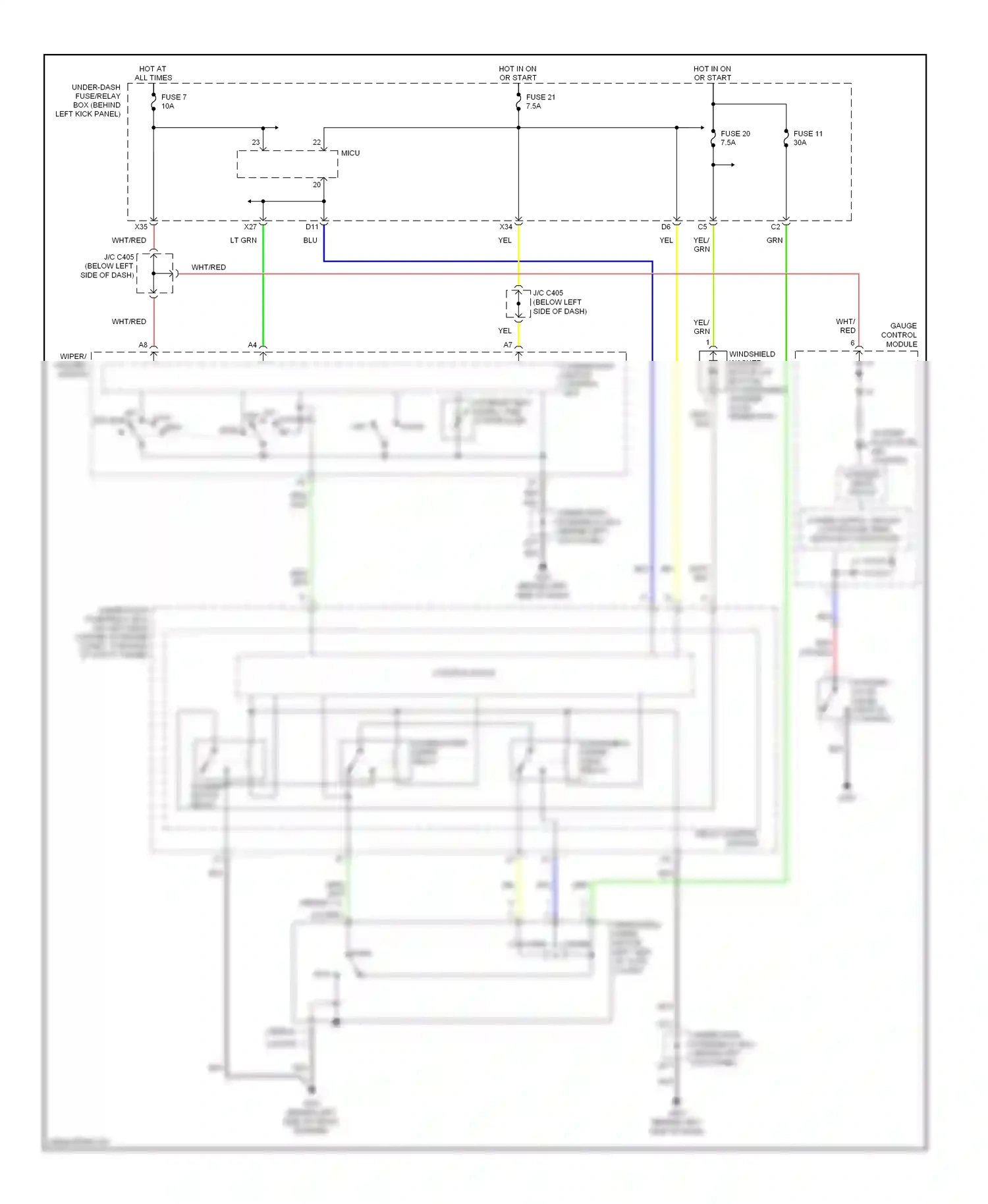 Wiring diagram combination switch control unit for Honda Accord VII (2002-2006) (13 of 13)