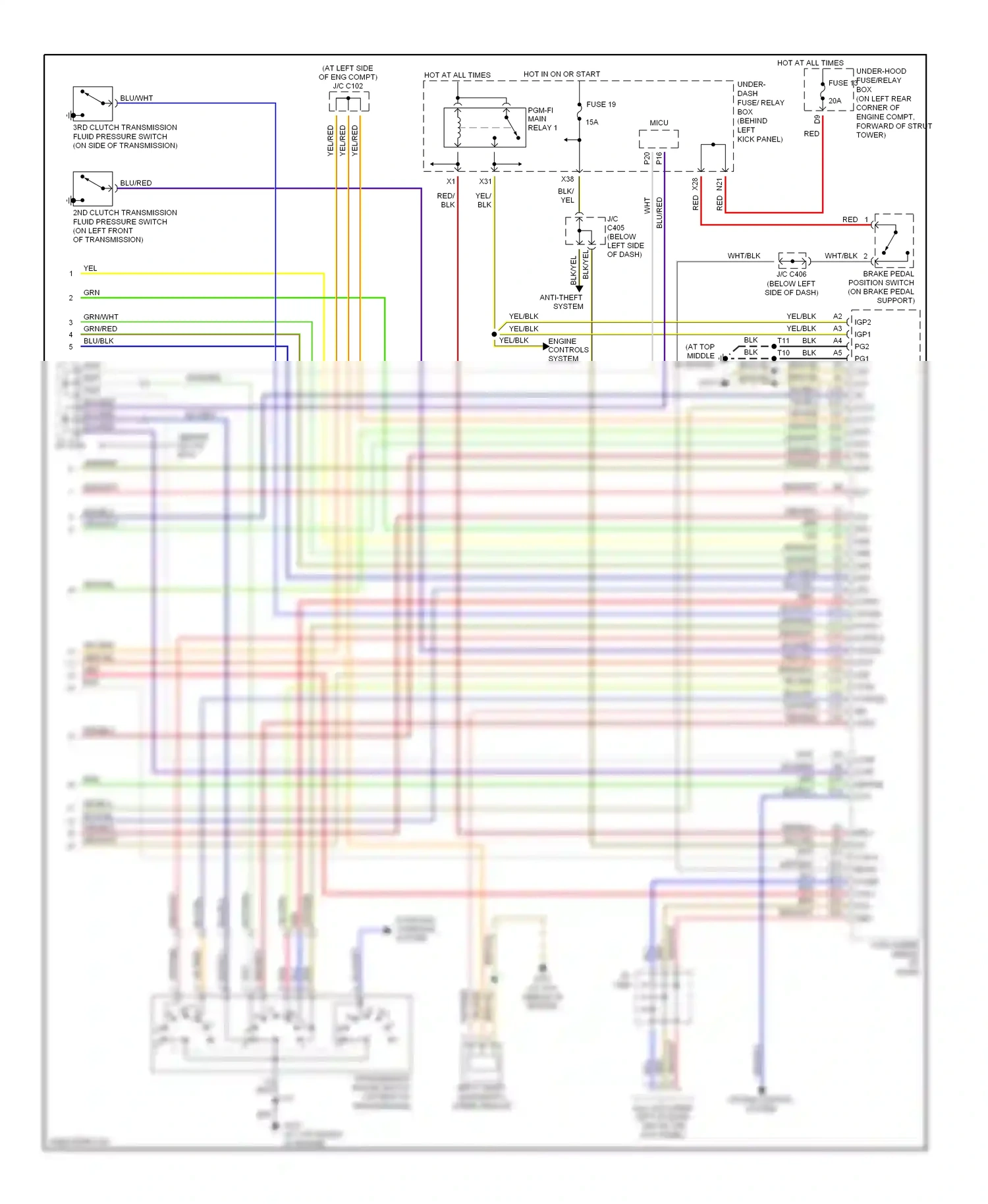 Wiring diagram engine controls system for Honda Accord VII (2002-2006) (3 of 6)
