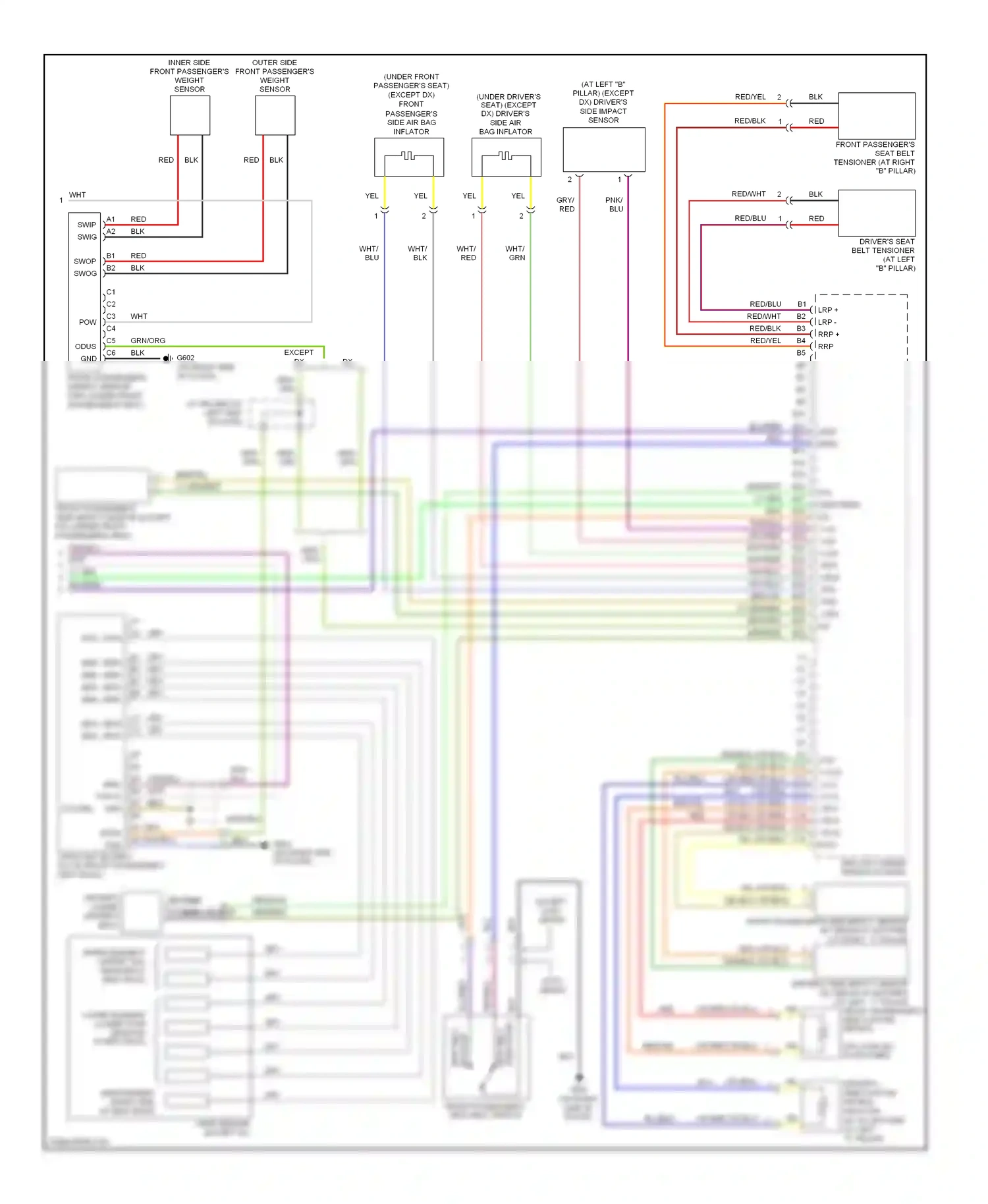 Wiring diagram (except for Honda Accord VII (2002-2006) (1 of 1)