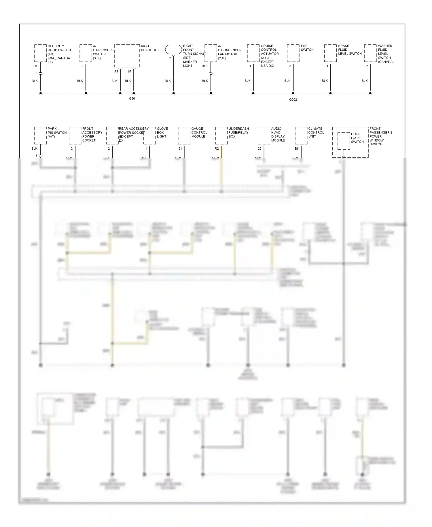 Wiring diagram front accessory power socket for Honda Accord VII (2002-2006) (1 of 2)