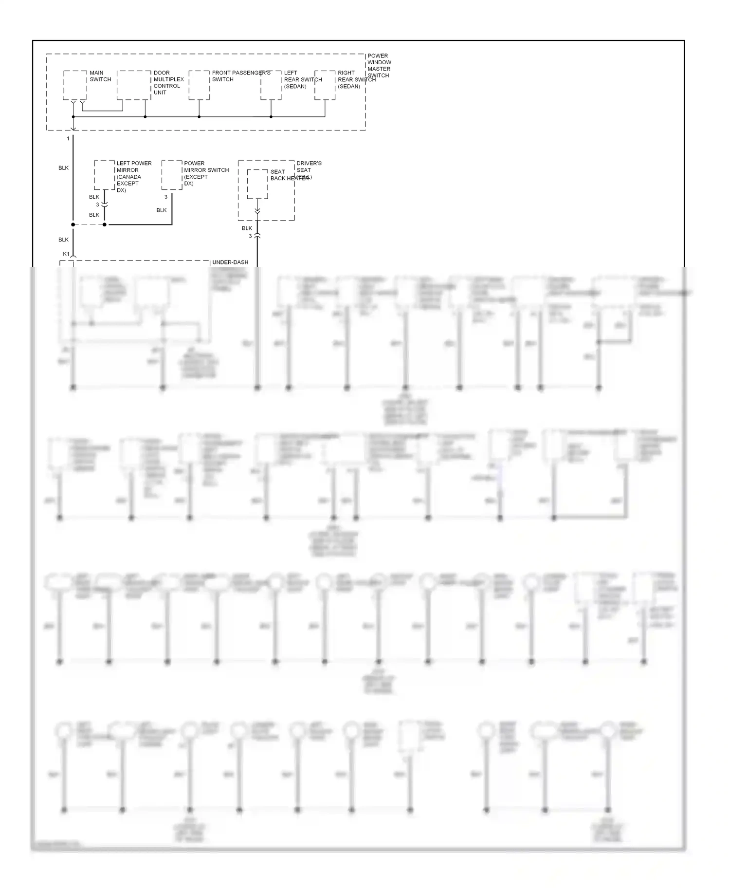 Wiring diagram front passenger's weight sensor unit for Honda Accord VII (2002-2006) (1 of 1)