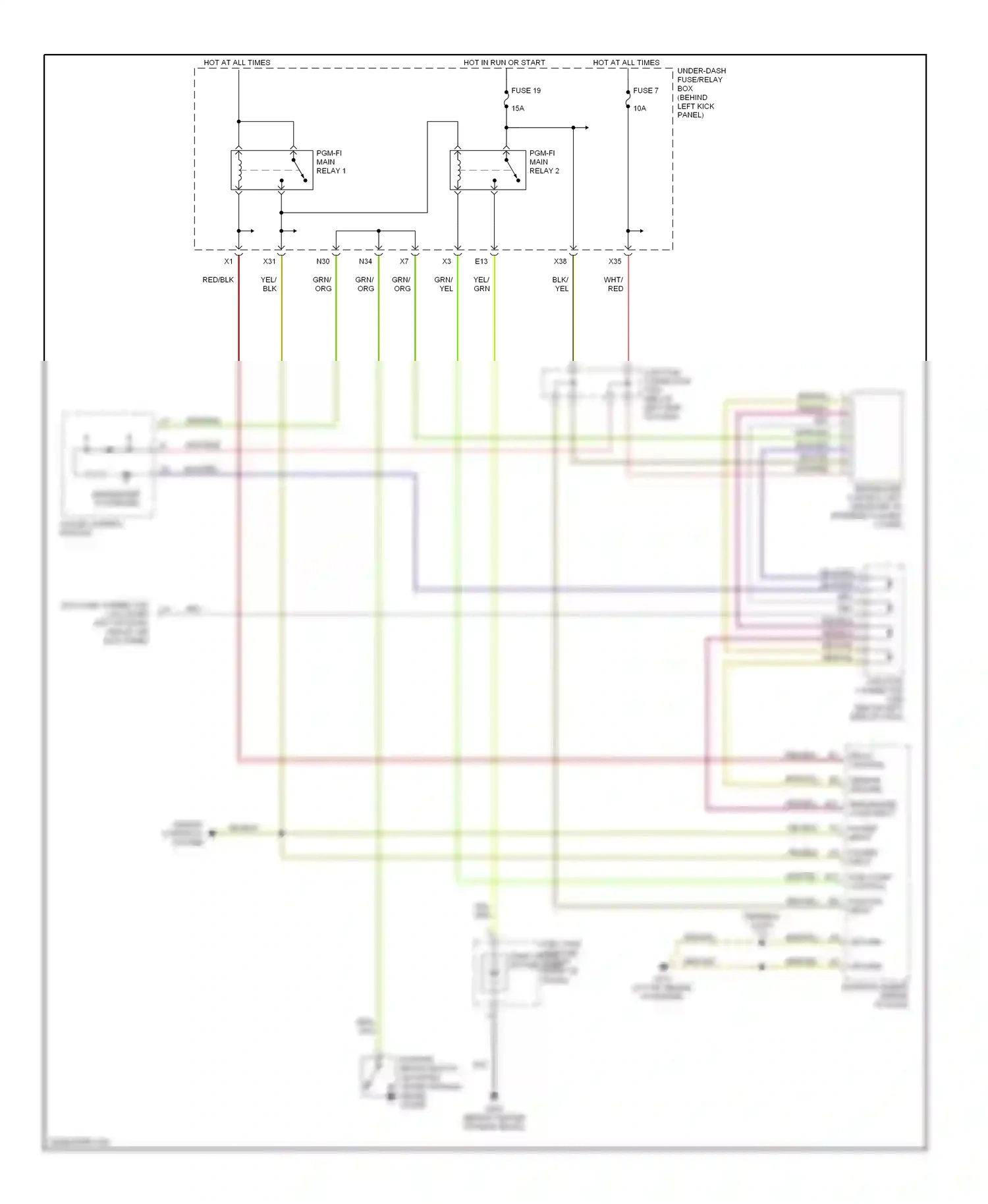 Wiring diagram ignition input for Honda Accord VII (2002-2006) (1 of 3)