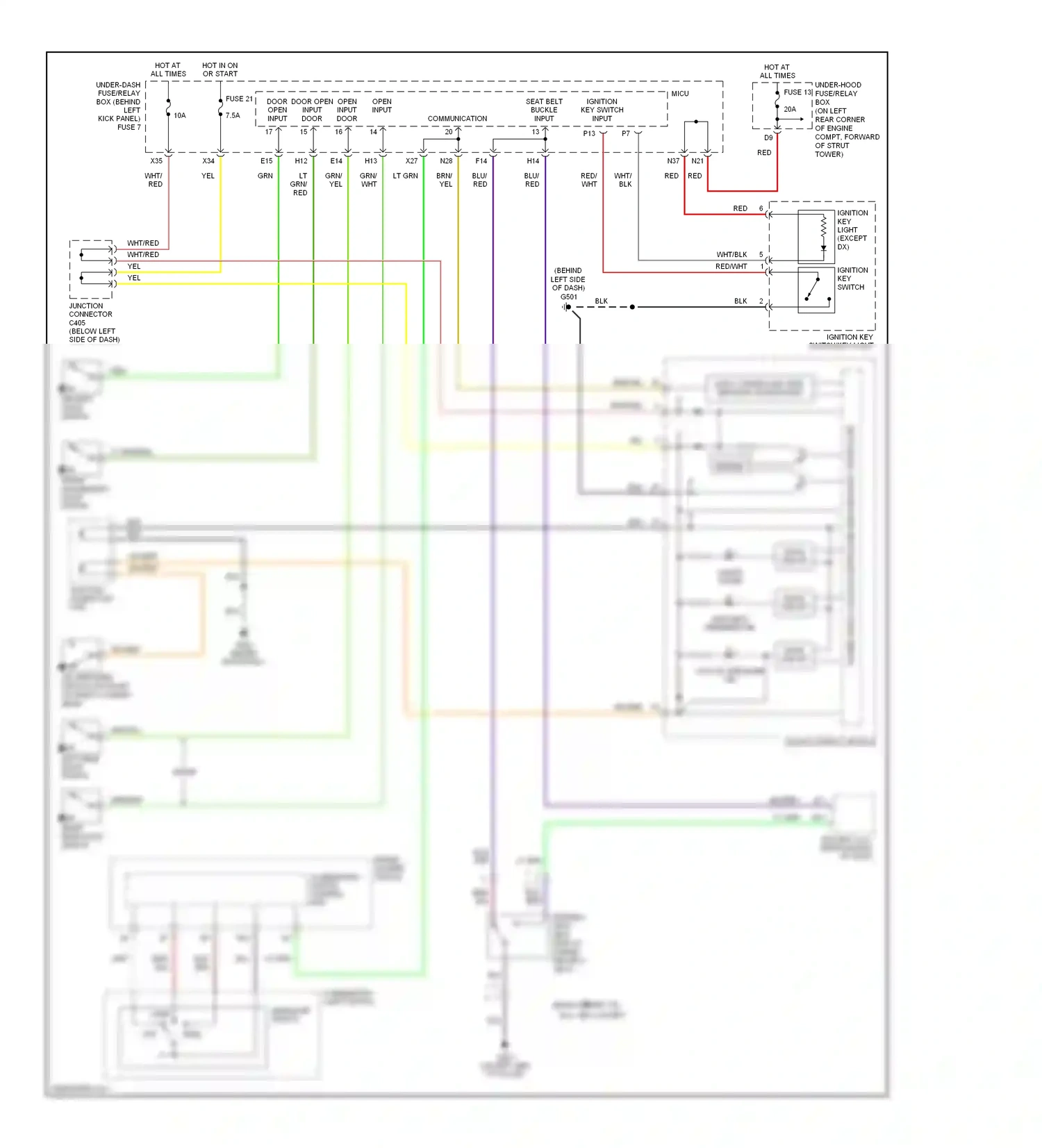 Wiring diagram ignition key switch input for Honda Accord VII (2002-2006) (1 of 1)