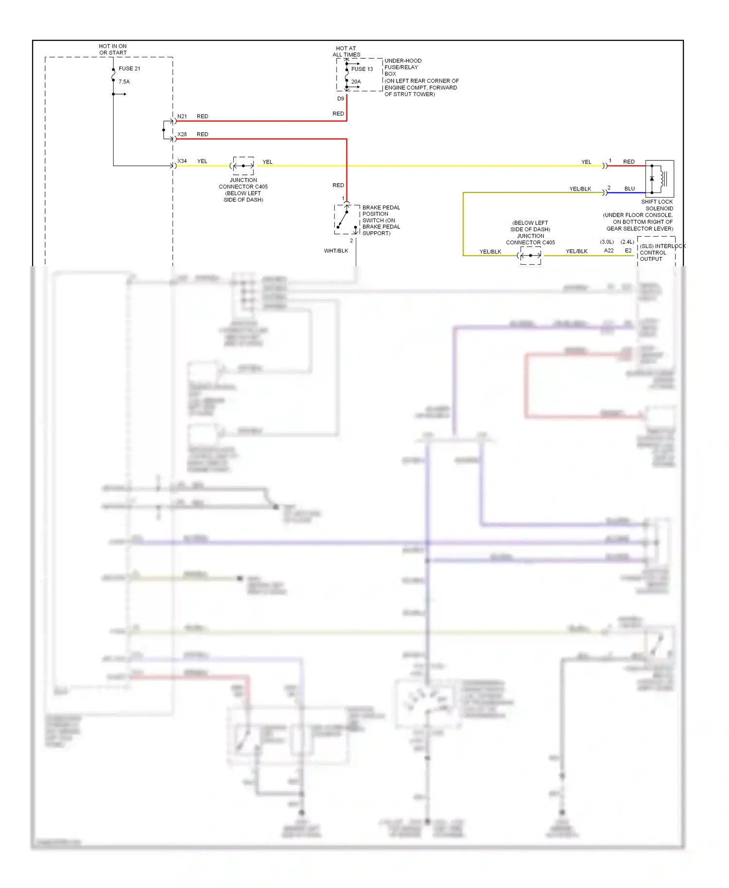 Wiring diagram ignition key switch for Honda Accord VII (2002-2006) (5 of 6)
