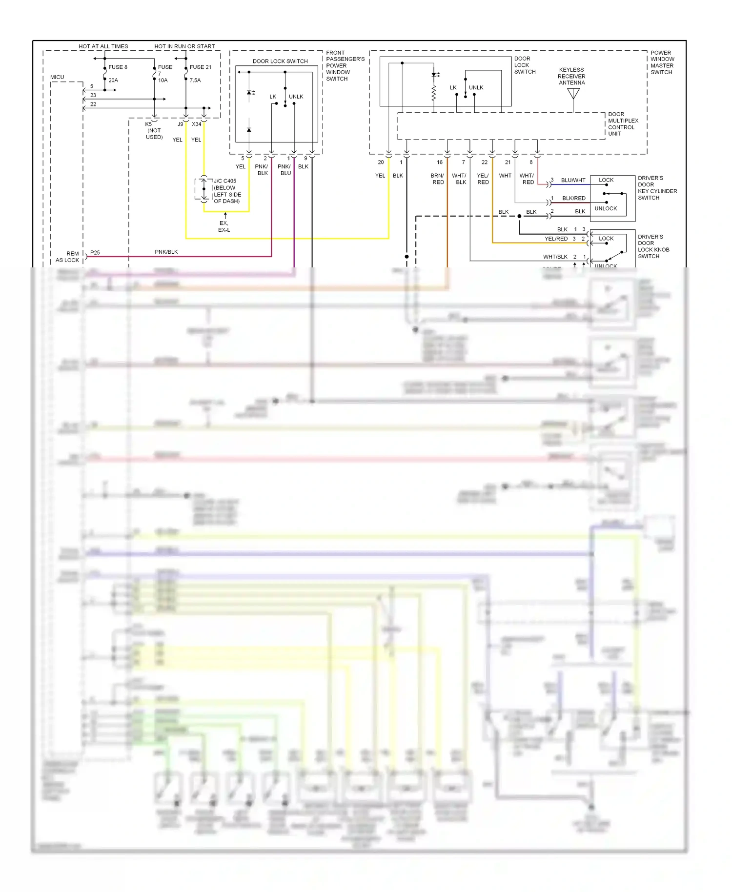 Wiring diagram ignition key switch for Honda Accord VII (2002-2006) (4 of 6)