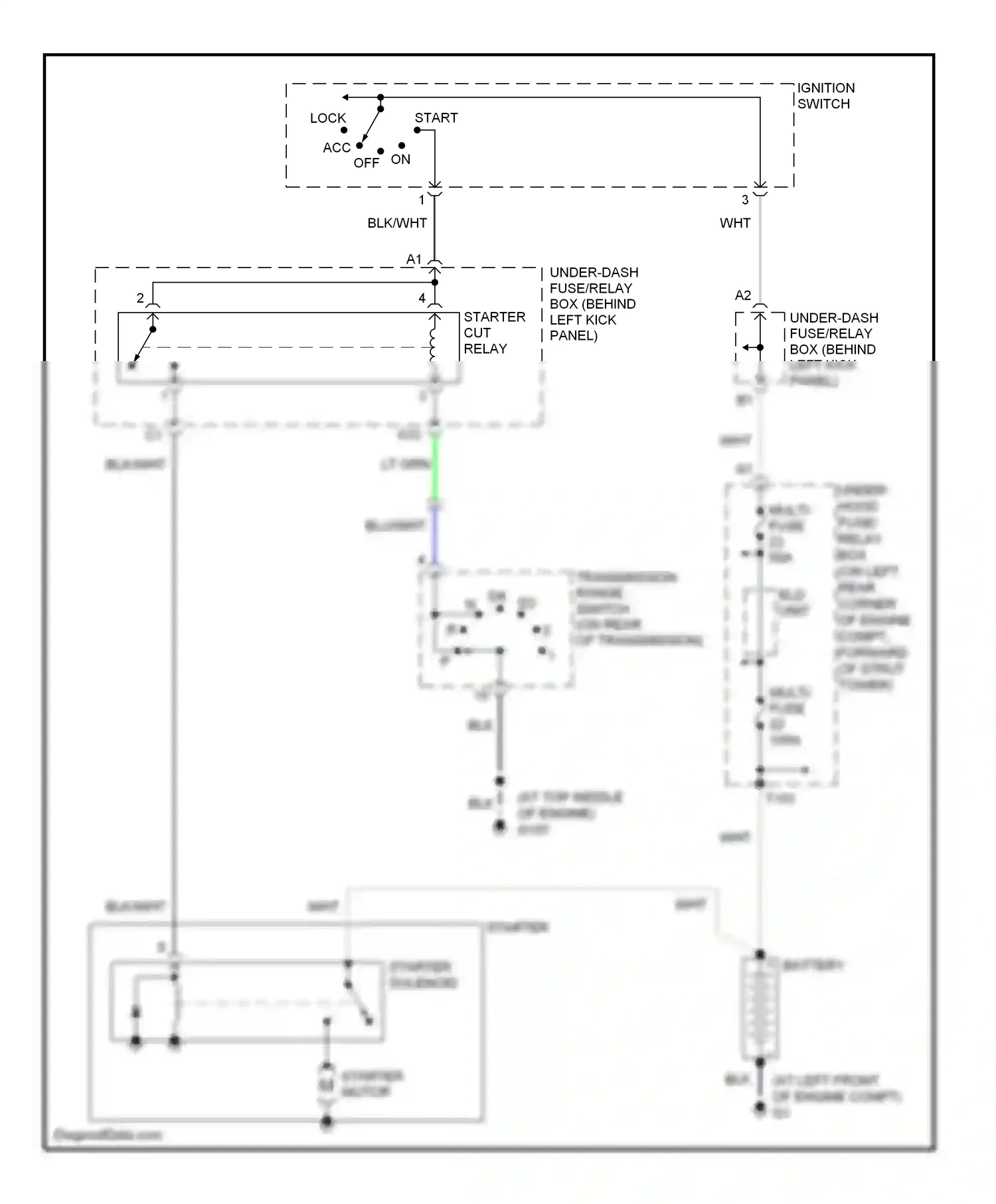 Wiring diagram ignition switch for Honda Accord VII (2002-2006) (1 of 4)