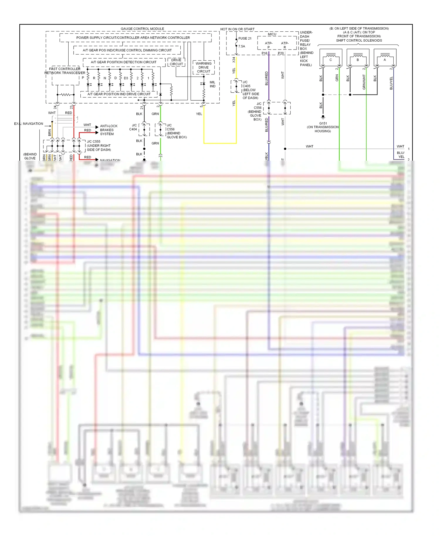 Wiring diagram kick panel) for Honda Accord VII (2002-2006) (2 of 2)