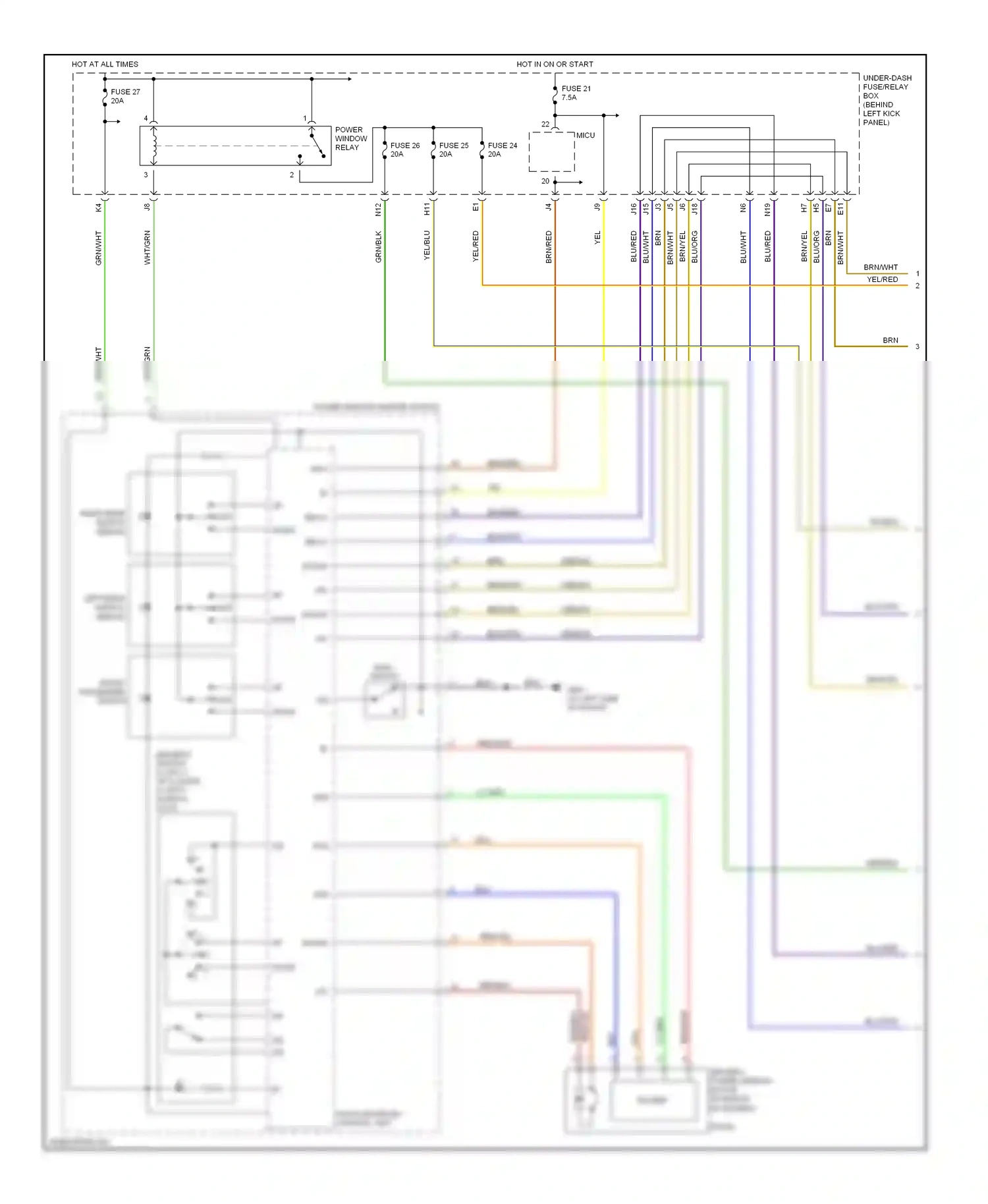 Wiring diagram main switch for Honda Accord VII (2002-2006) (5 of 5)