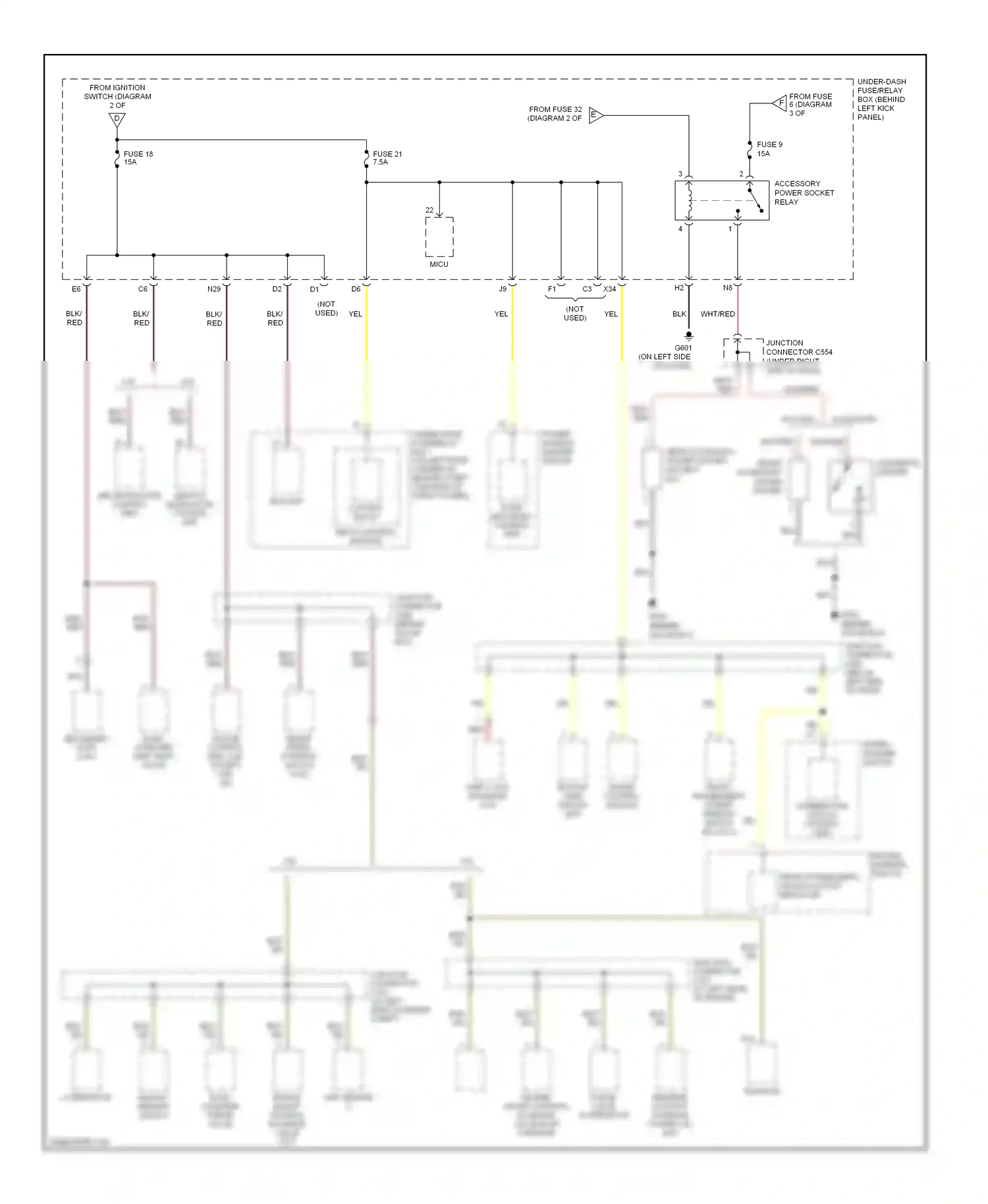 Wiring diagram power window master switch for Honda Accord VII (2002-2006) (6 of 8)