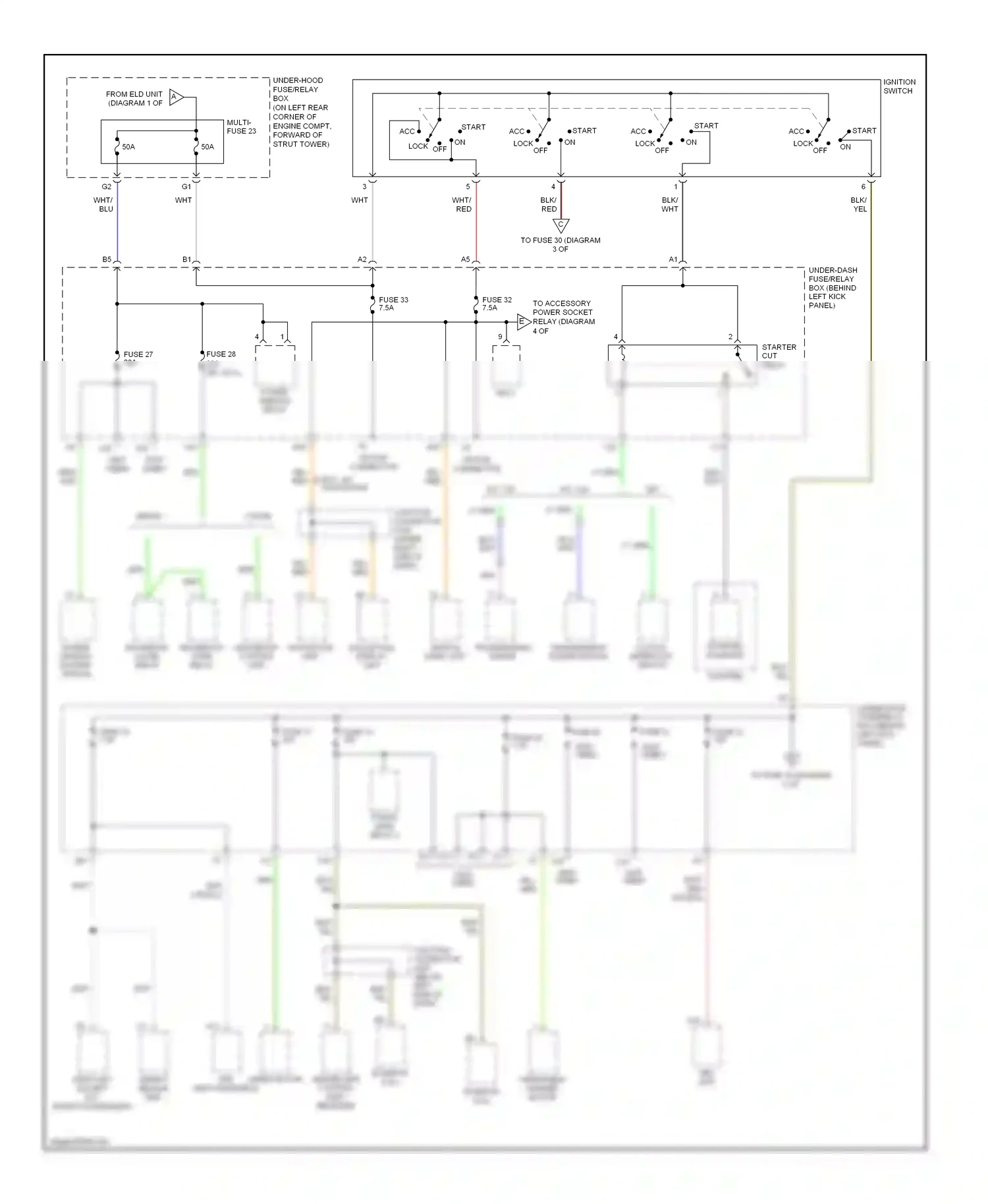 Wiring diagram power window master switch for Honda Accord VII (2002-2006) (5 of 8)