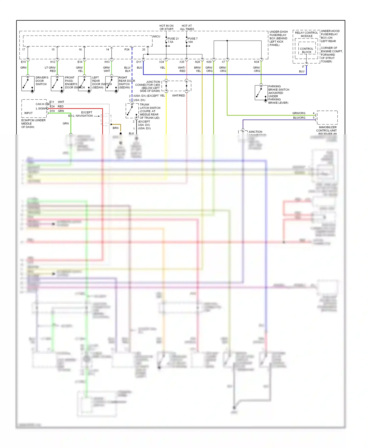 Wiring diagram relay control module for Honda Accord VII (2002-2006) (1 of 11)