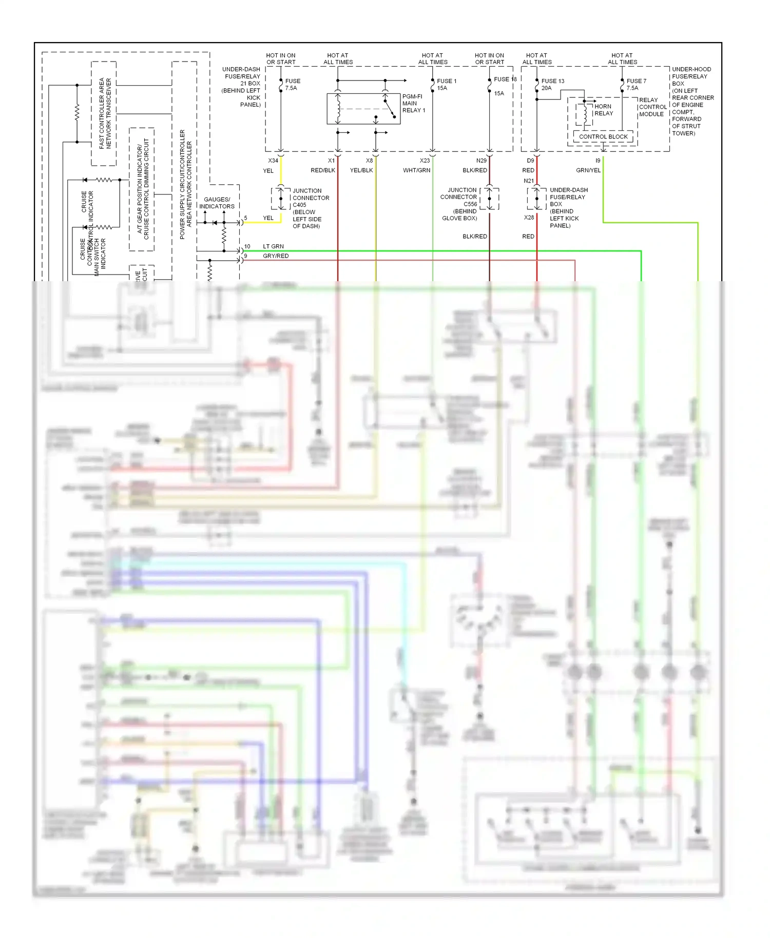 Wiring diagram sensor output for Honda Accord VII (2002-2006) (1 of 1)