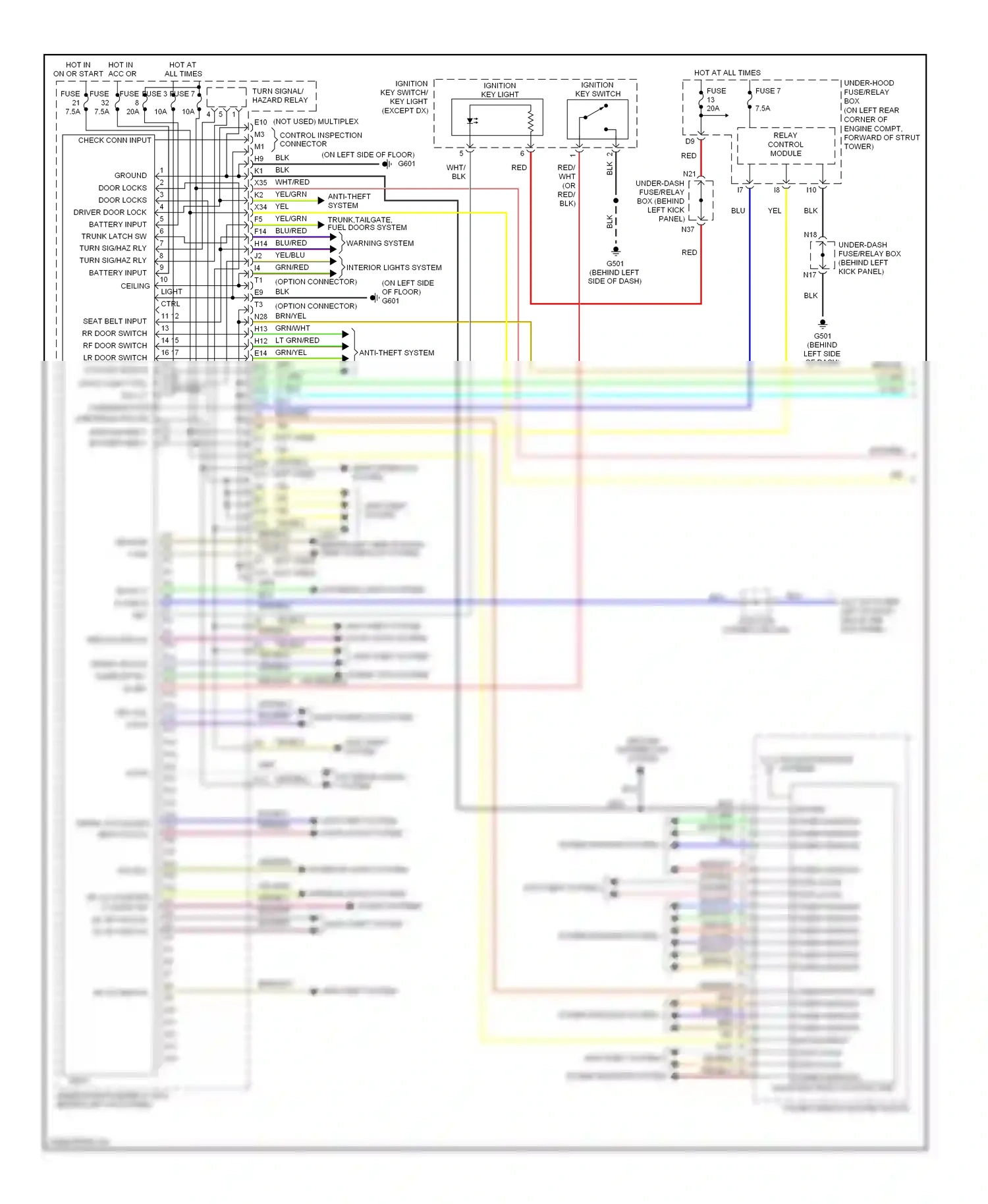 Wiring diagram warning system for Honda Accord VII (2002-2006) (1 of 1)