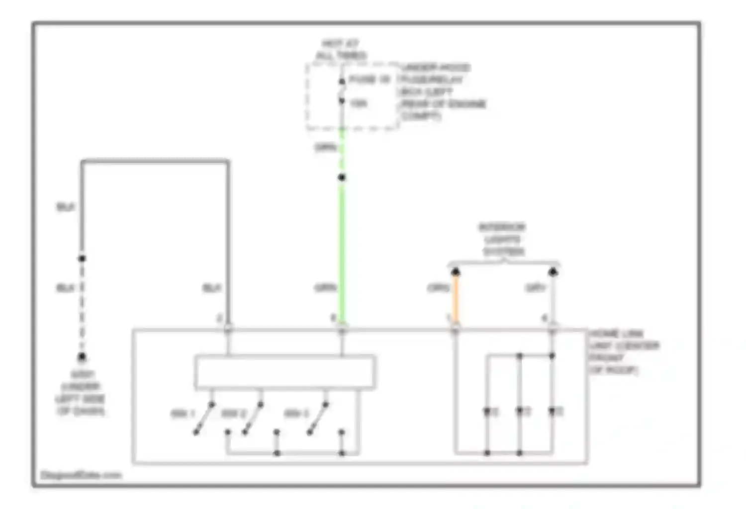 Accord Honda VIII facelift (2011-2013): Home link remote control circuit