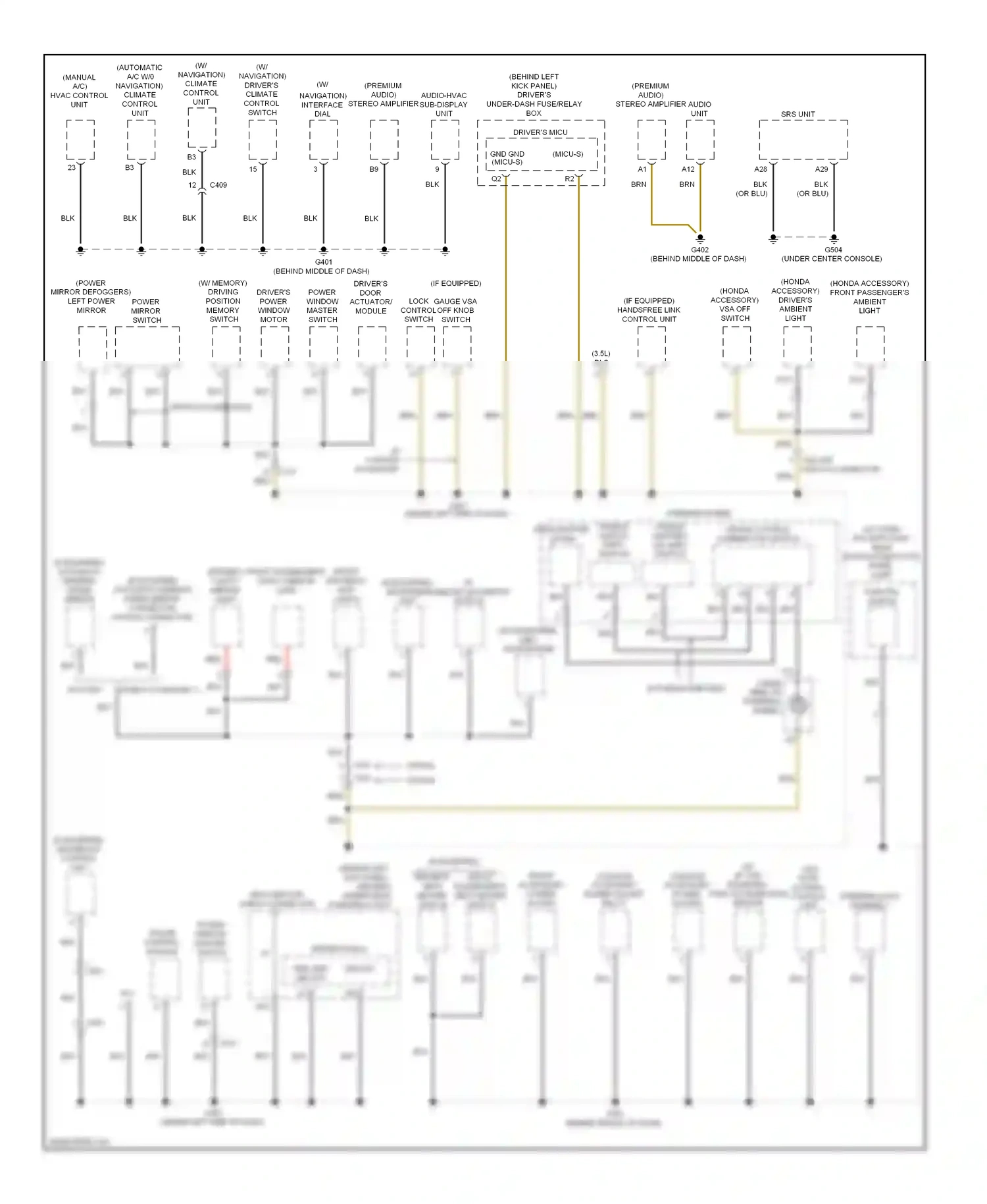 Wiring diagram climate control unit for Honda Accord VIII facelift (2011-2013) (8 of 18)