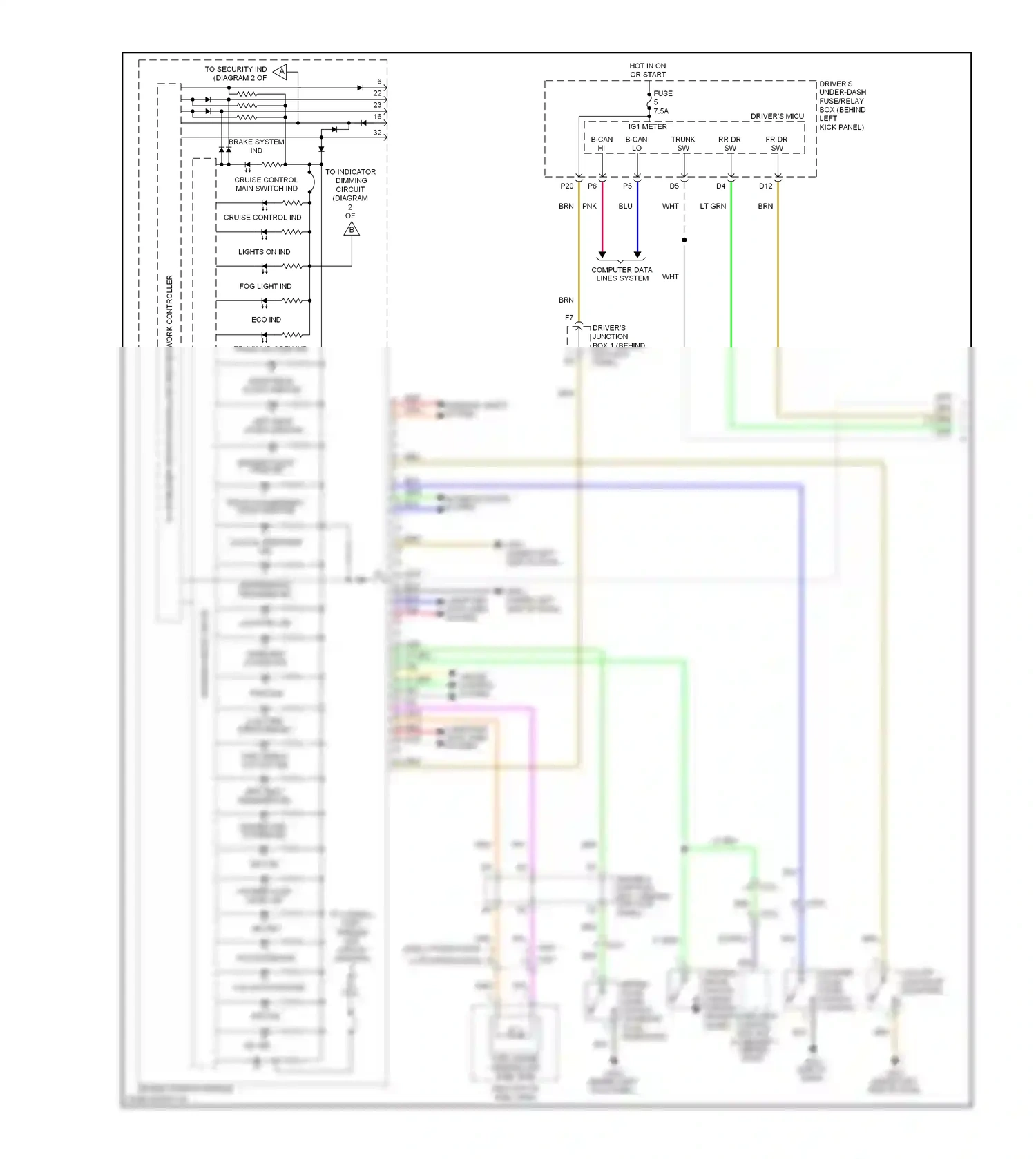 Wiring diagram driver's under-dash for Honda Accord VIII facelift (2011-2013) (5 of 5)