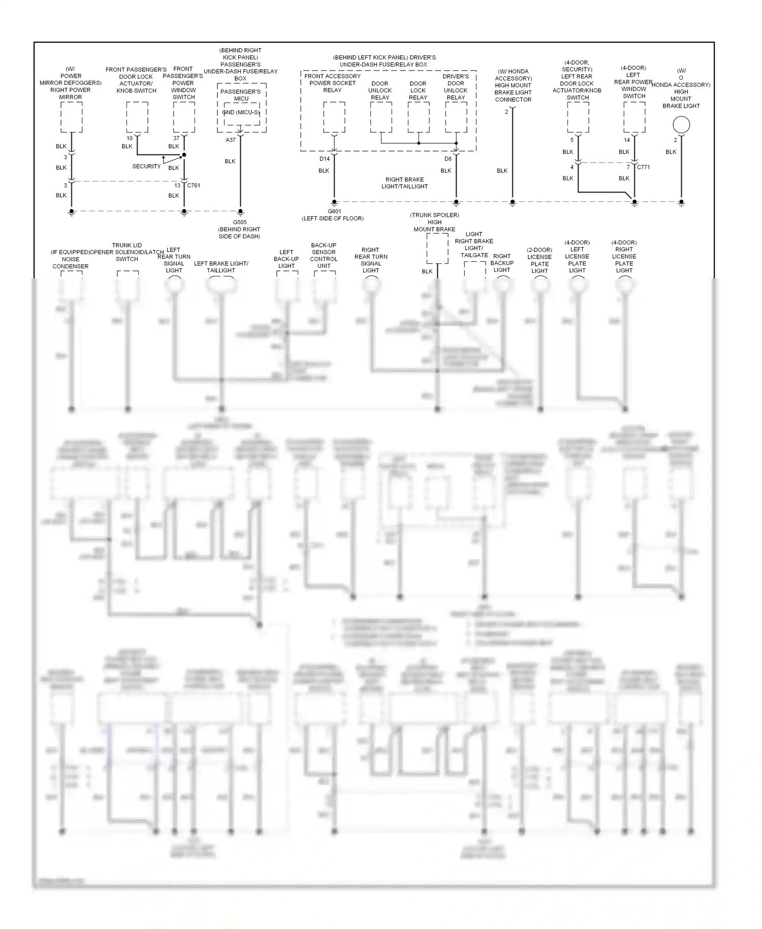 Wiring diagram electrical compass unit for Honda Accord VIII facelift (2011-2013) (2 of 3)