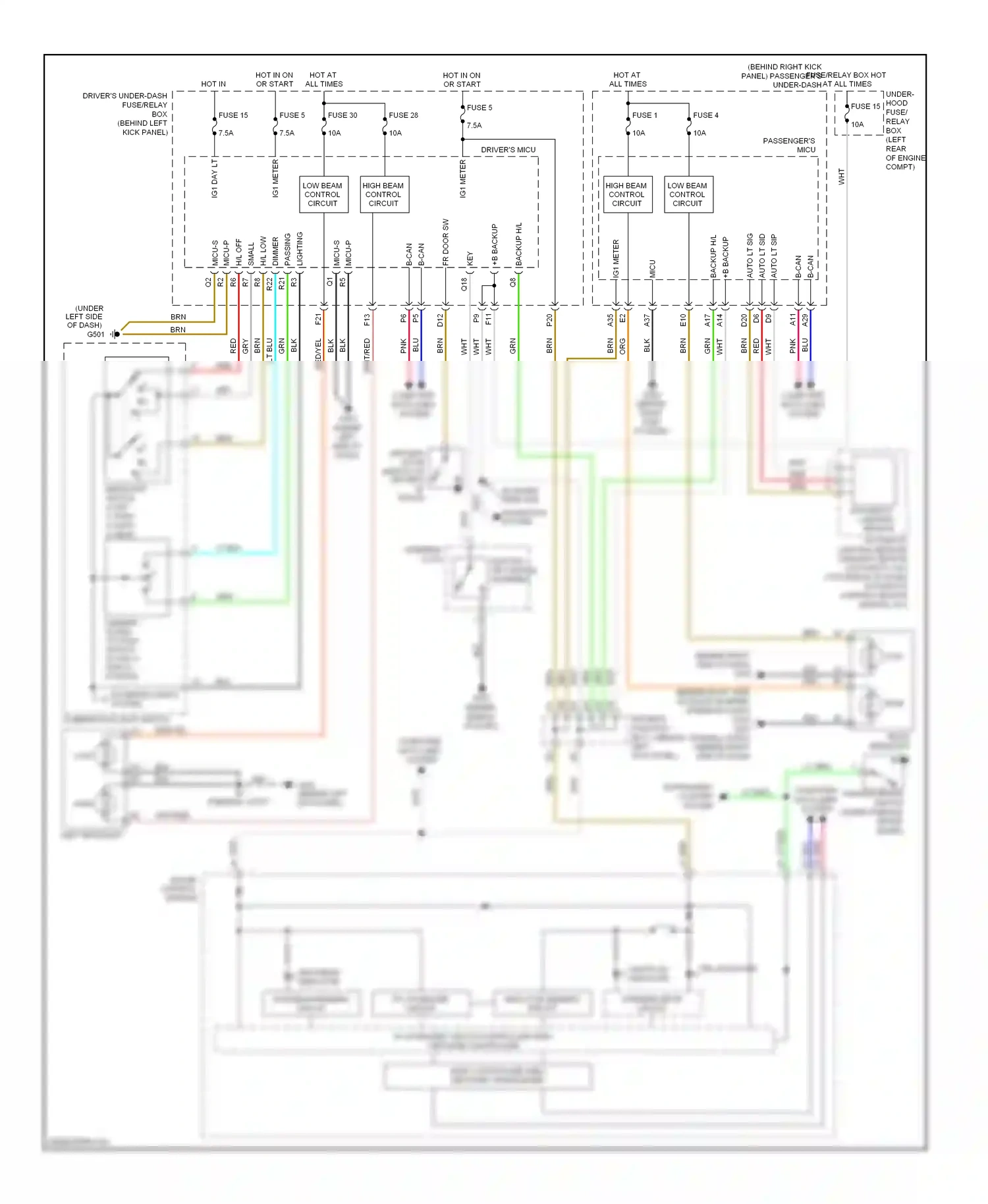 Wiring diagram headlight switch for Honda Accord VIII facelift (2011-2013) (5 of 6)