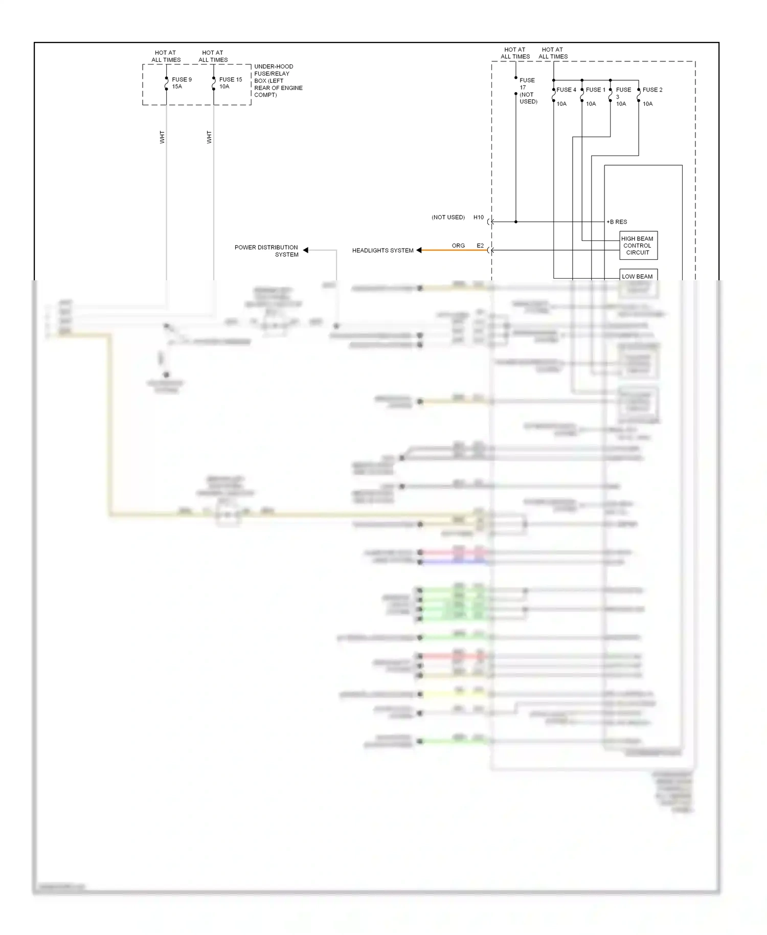 Wiring diagram headlights system for Honda Accord VIII facelift (2011-2013) (2 of 6)