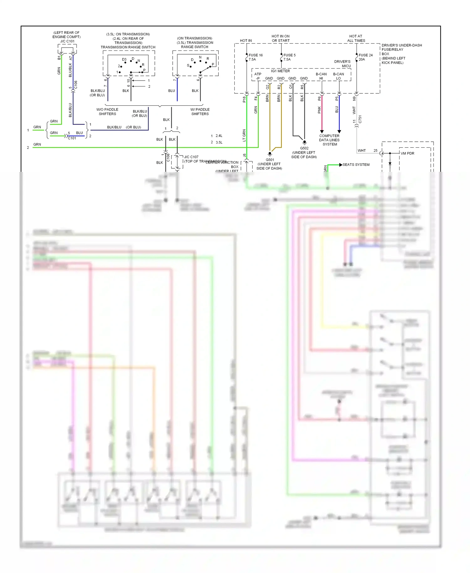 Wiring diagram kick panel) for Honda Accord VIII facelift (2011-2013) (7 of 8)
