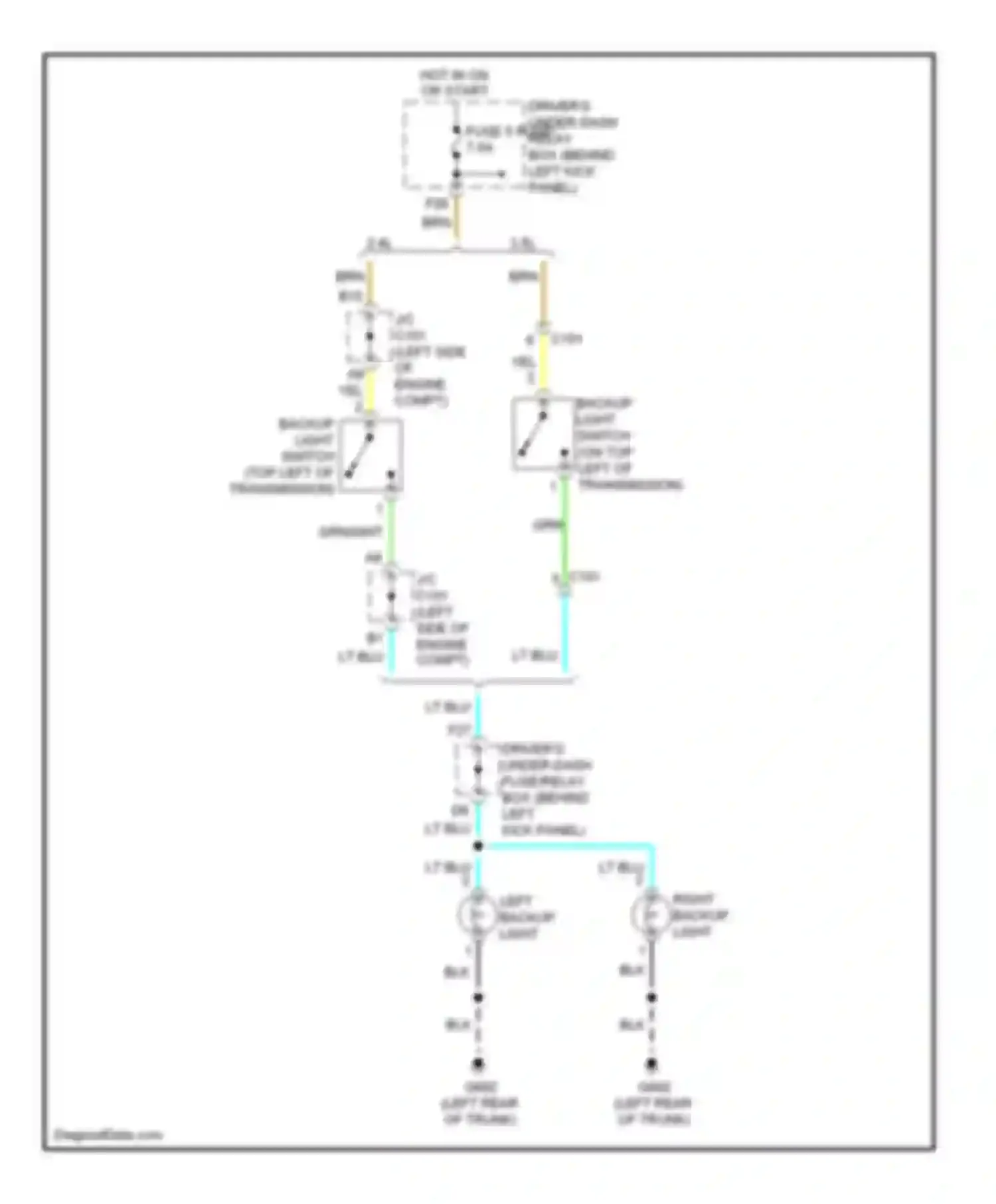 Wiring diagram left backup light for Honda Accord VIII facelift (2011-2013) (2 of 5)