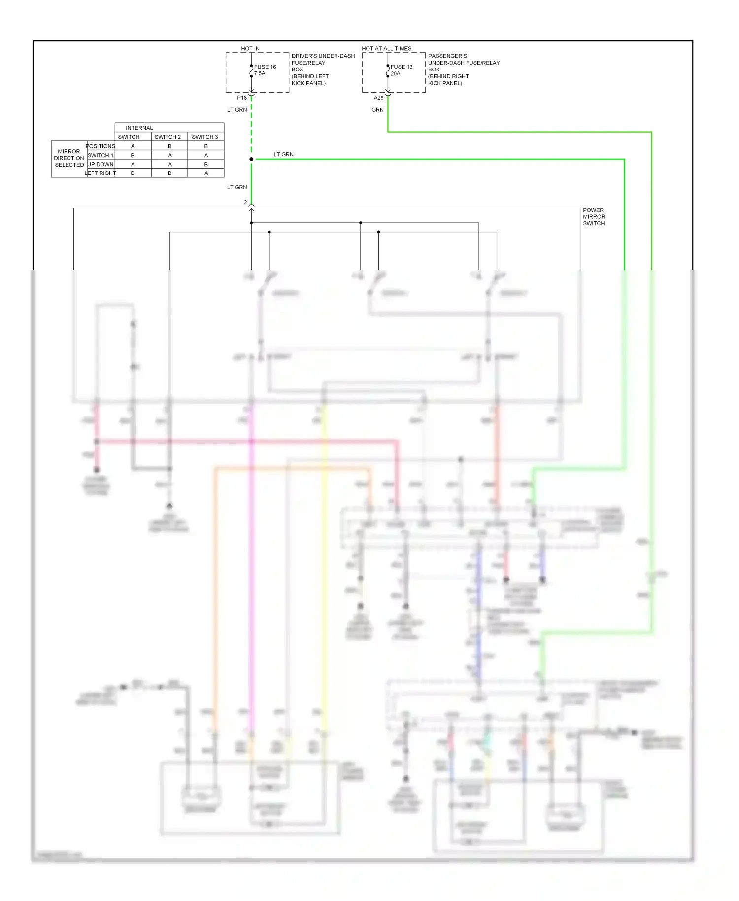 Wiring diagram switch 1 for Honda Accord VIII facelift (2011-2013) (1 of 1)