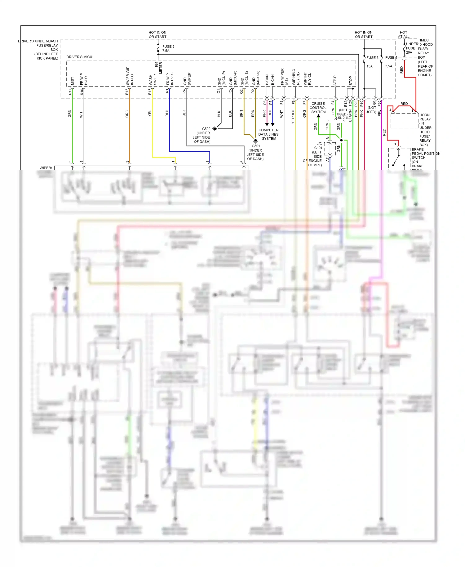 Wiring diagram wind- shield for Honda Accord VIII facelift (2011-2013) (1 of 1)