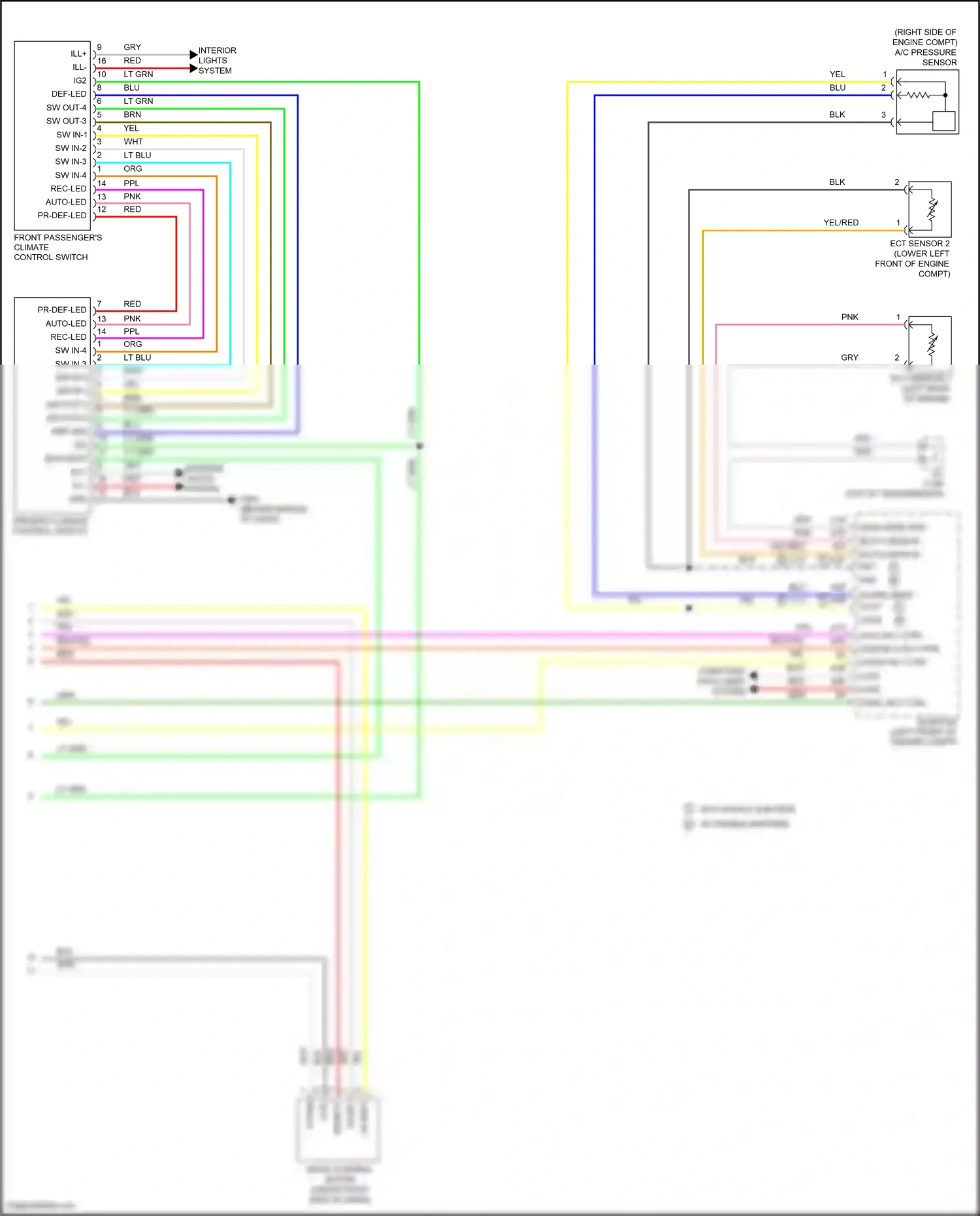 Wiring diagram driver's climate control switch for Honda Accord VIII facelift (2011-2013) (4 of 10)