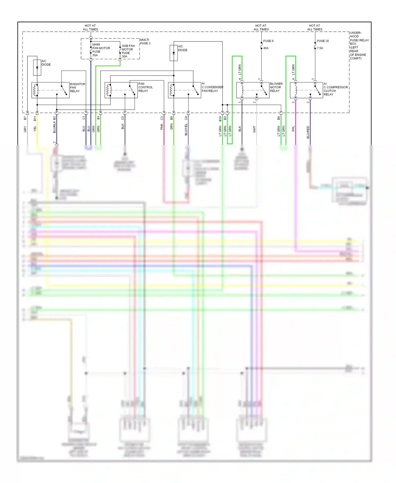 Wiring diagram a/c diode b for Honda Accord VIII (2007-2011) (5 of 8)