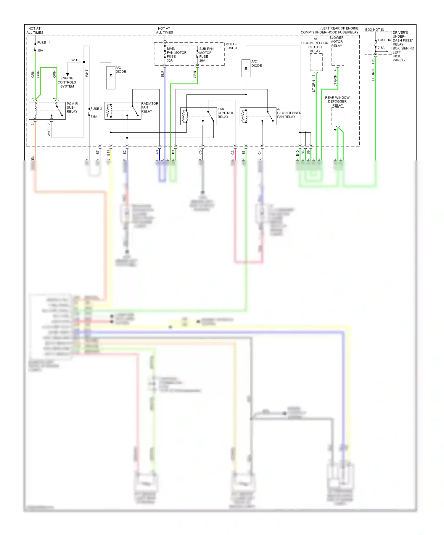 Wiring diagram a/c diode b for Honda Accord VIII (2007-2011) (7 of 8)