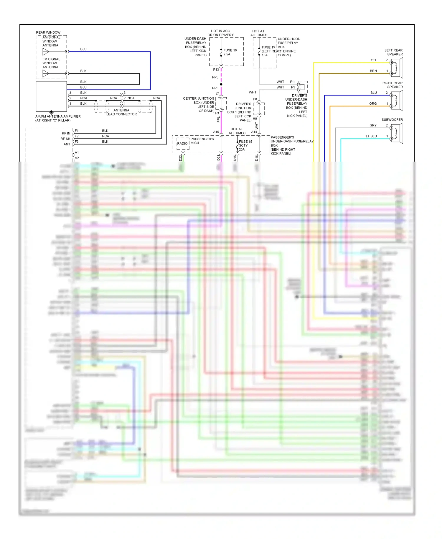 Wiring diagram active noise control for Honda Accord VIII (2007-2011) (3 of 3)