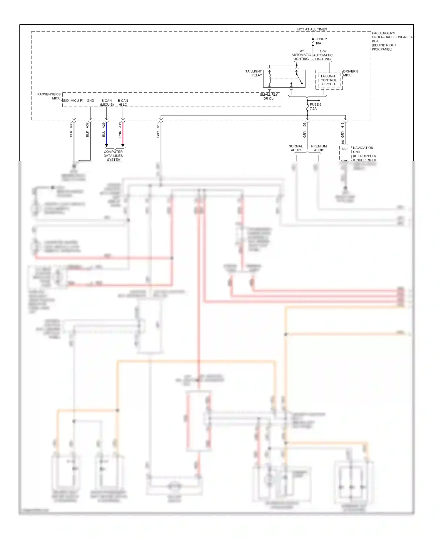 Wiring diagram a/t gear position indicator panel light for Honda Accord VIII (2007-2011) (1 of 1)