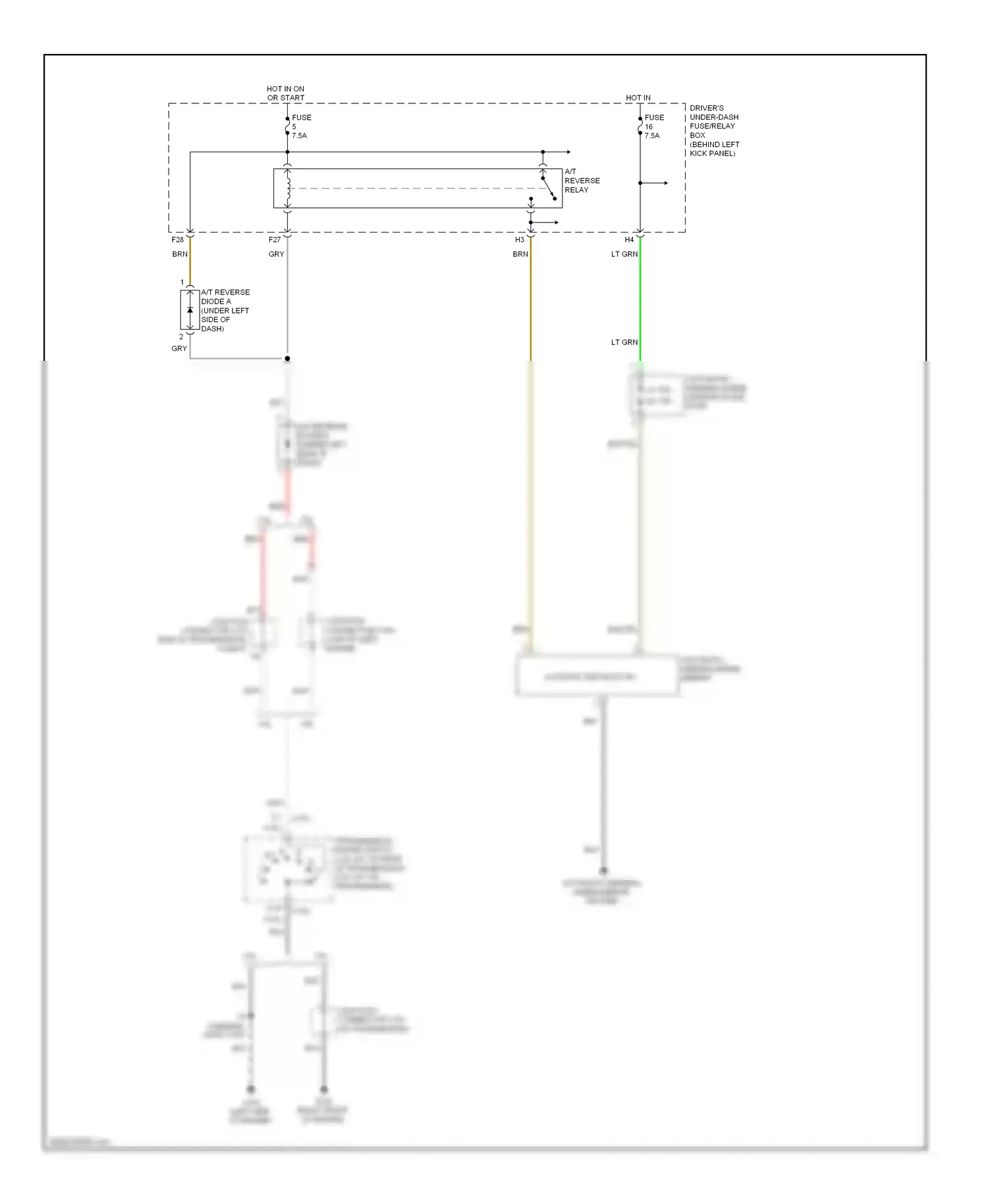 Wiring diagram automatic dimming inside mirror for Honda Accord VIII (2007-2011) (1 of 5)