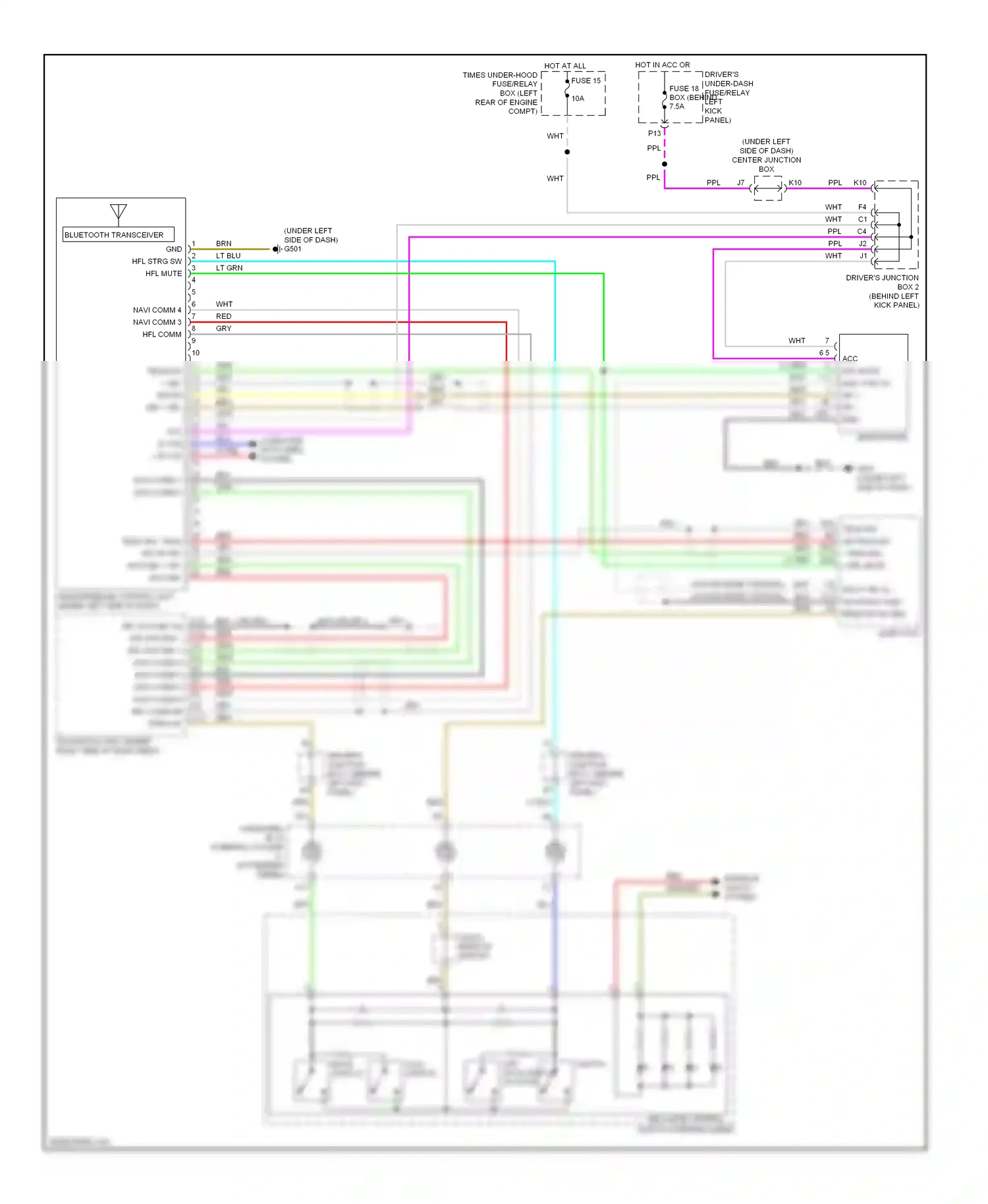 Wiring diagram back switch for Honda Accord VIII (2007-2011) (1 of 2)