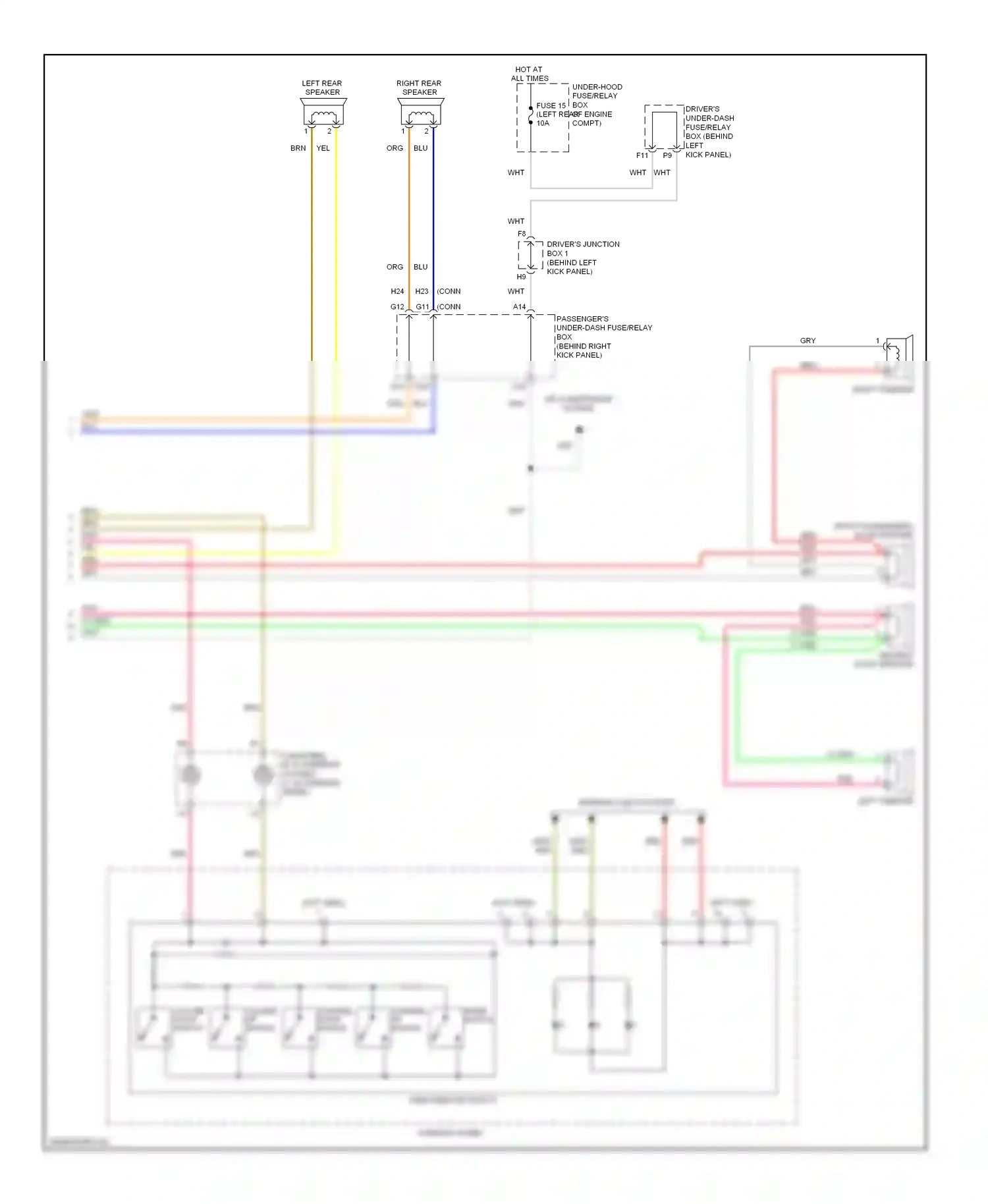 Wiring diagram channel down switch for Honda Accord VIII (2007-2011) (1 of 1)