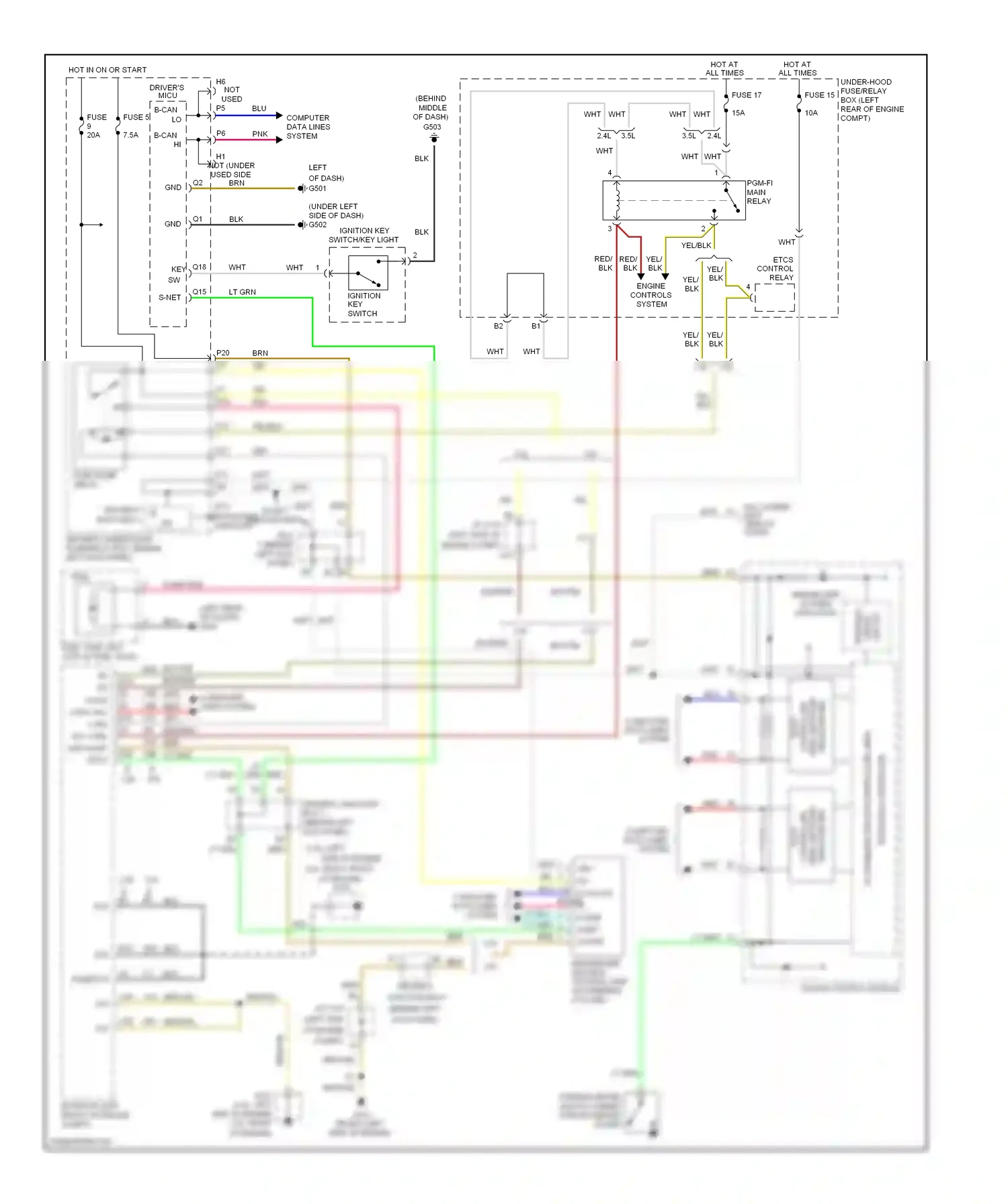 Honda Accord VIII (2007-2011) controller wiring diagram  (1 of 2)