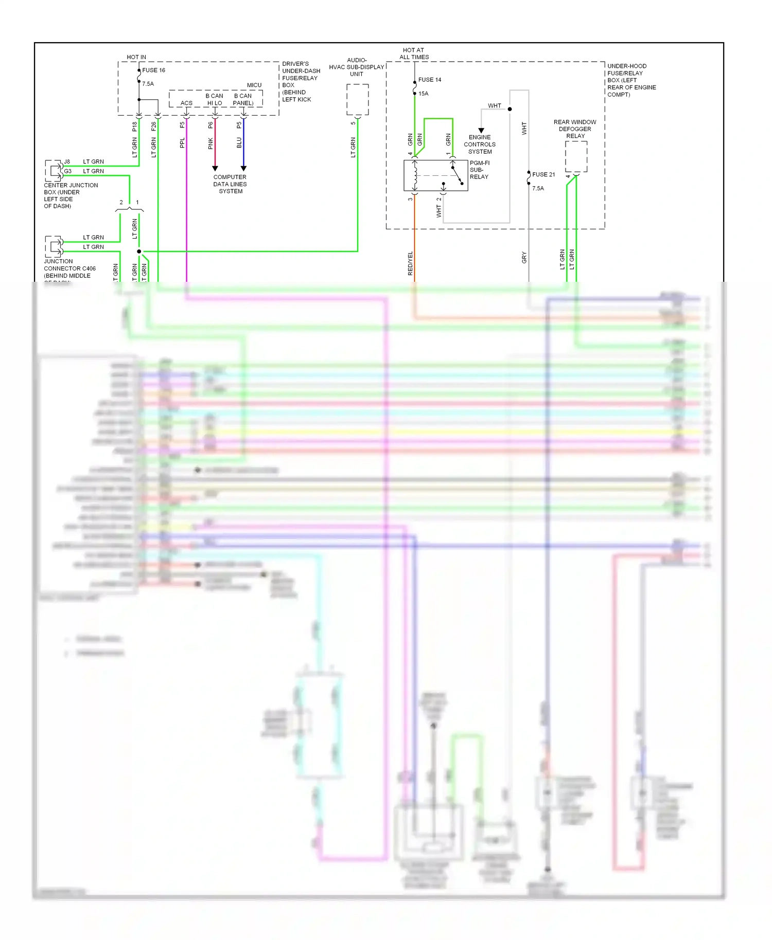 Wiring diagram defogger system for Honda Accord VIII (2007-2011) (2 of 3)