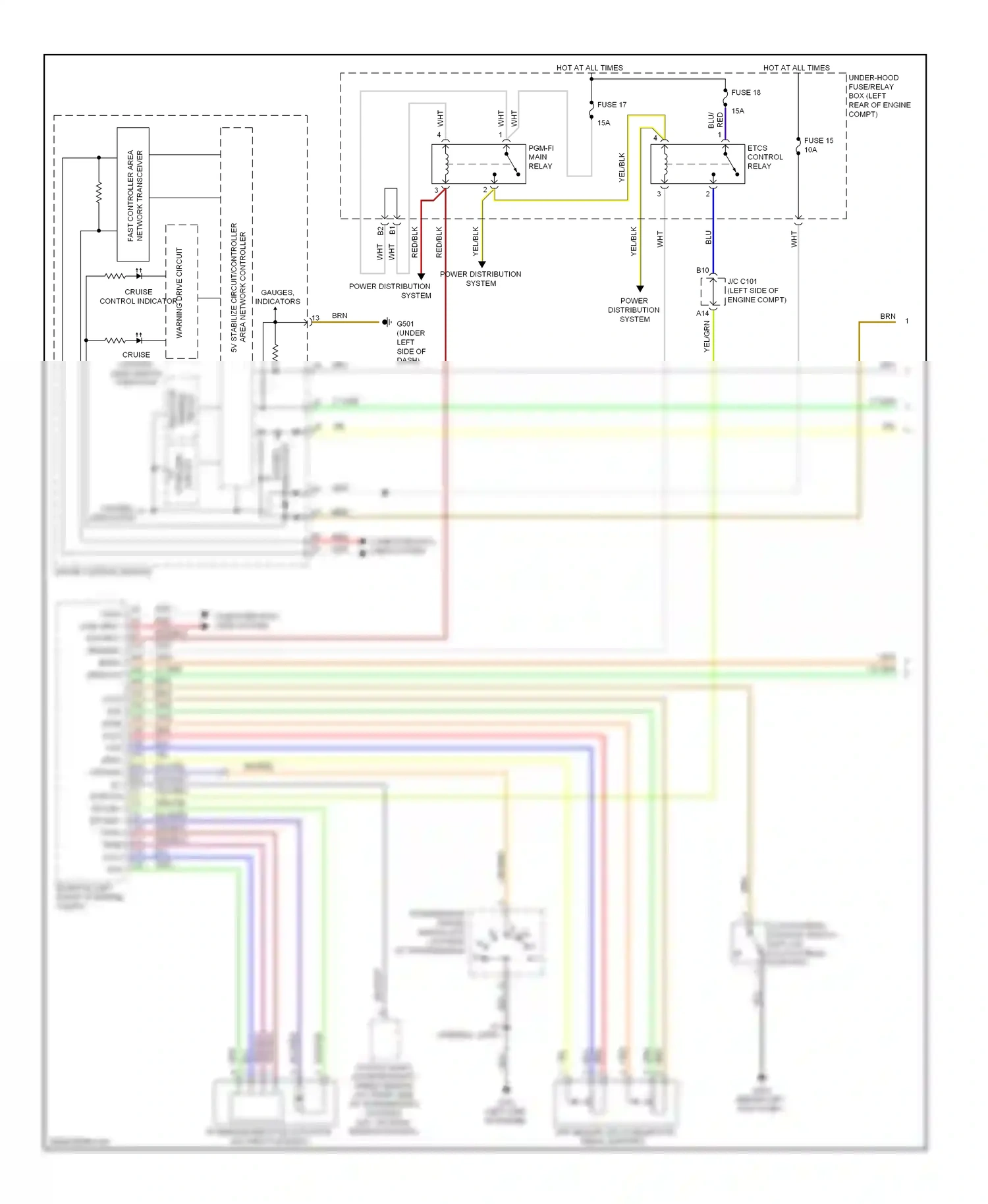 Wiring diagram distribution system for Honda Accord VIII (2007-2011) (1 of 2)