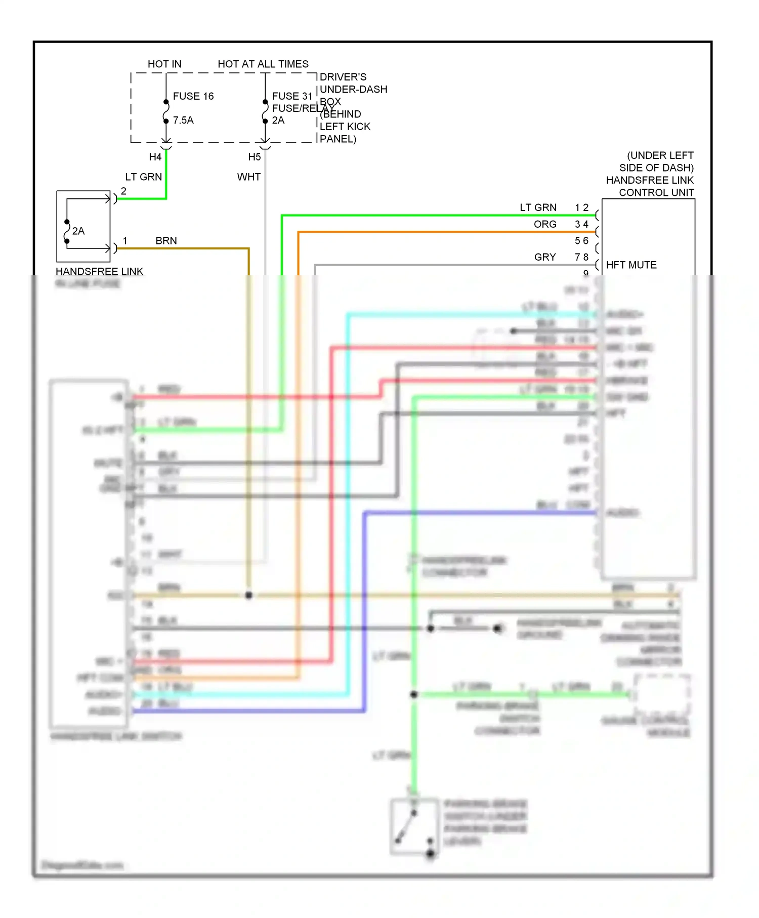 Wiring diagram driver's under-dash for Honda Accord VIII (2007-2011) (3 of 4)