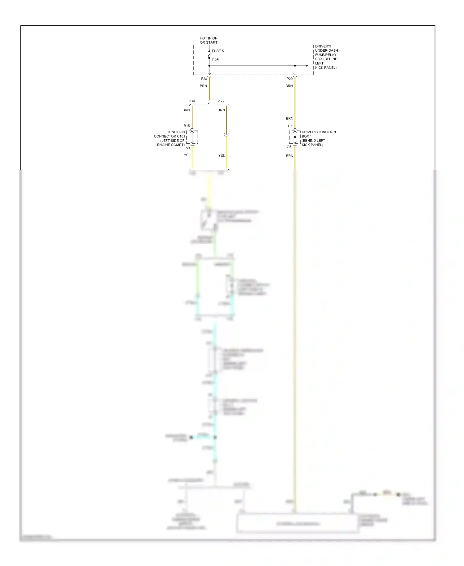 Wiring diagram driver's under-dash for Honda Accord VIII (2007-2011) (1 of 4)