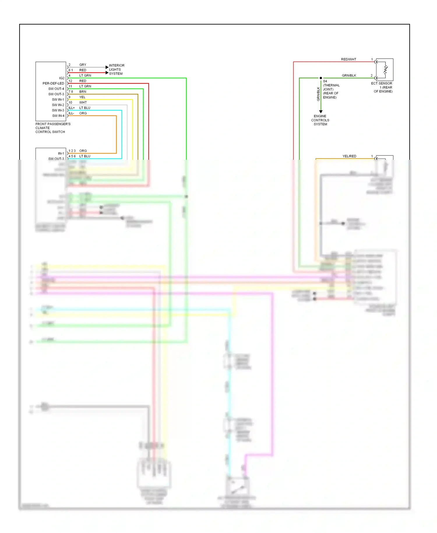 Wiring diagram front passenger's climate control switch for Honda Accord VIII (2007-2011) (1 of 4)