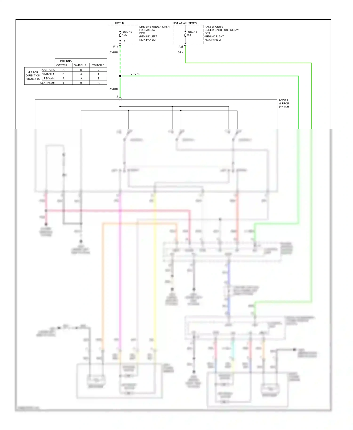 Wiring diagram front passenger's power window switch for Honda Accord VIII (2007-2011) (9 of 9)