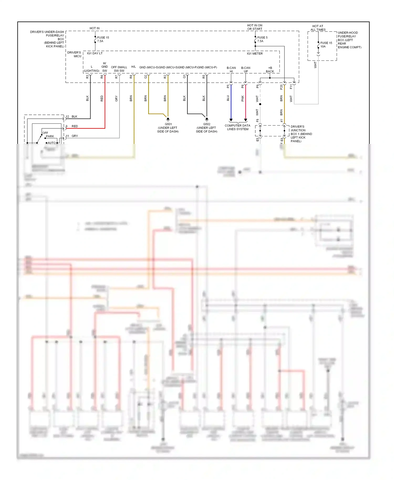 Wiring diagram headlight switch combination light switch for Honda Accord VIII (2007-2011) (1 of 1)