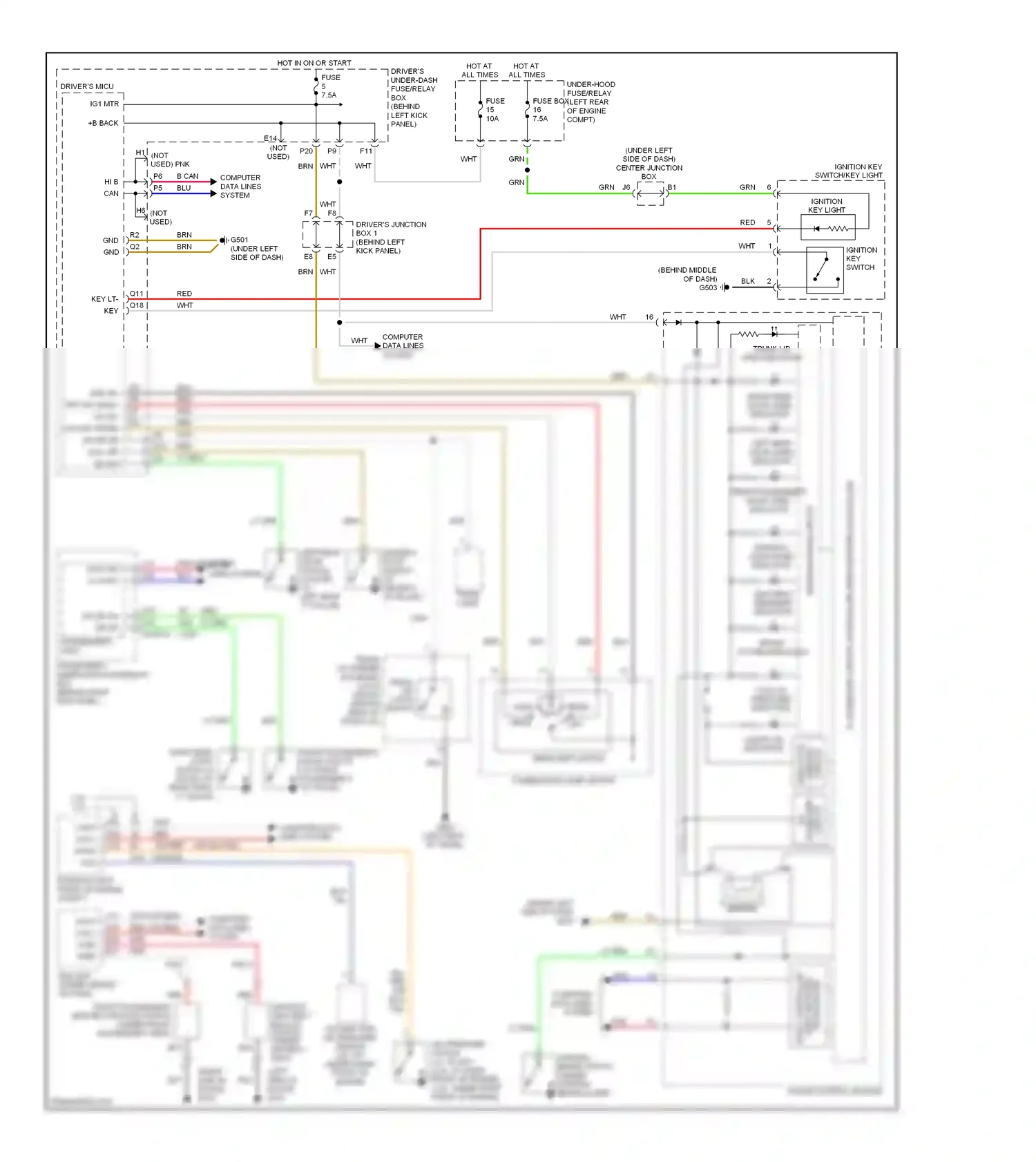 Wiring diagram headlight switch for Honda Accord VIII (2007-2011) (1 of 2)