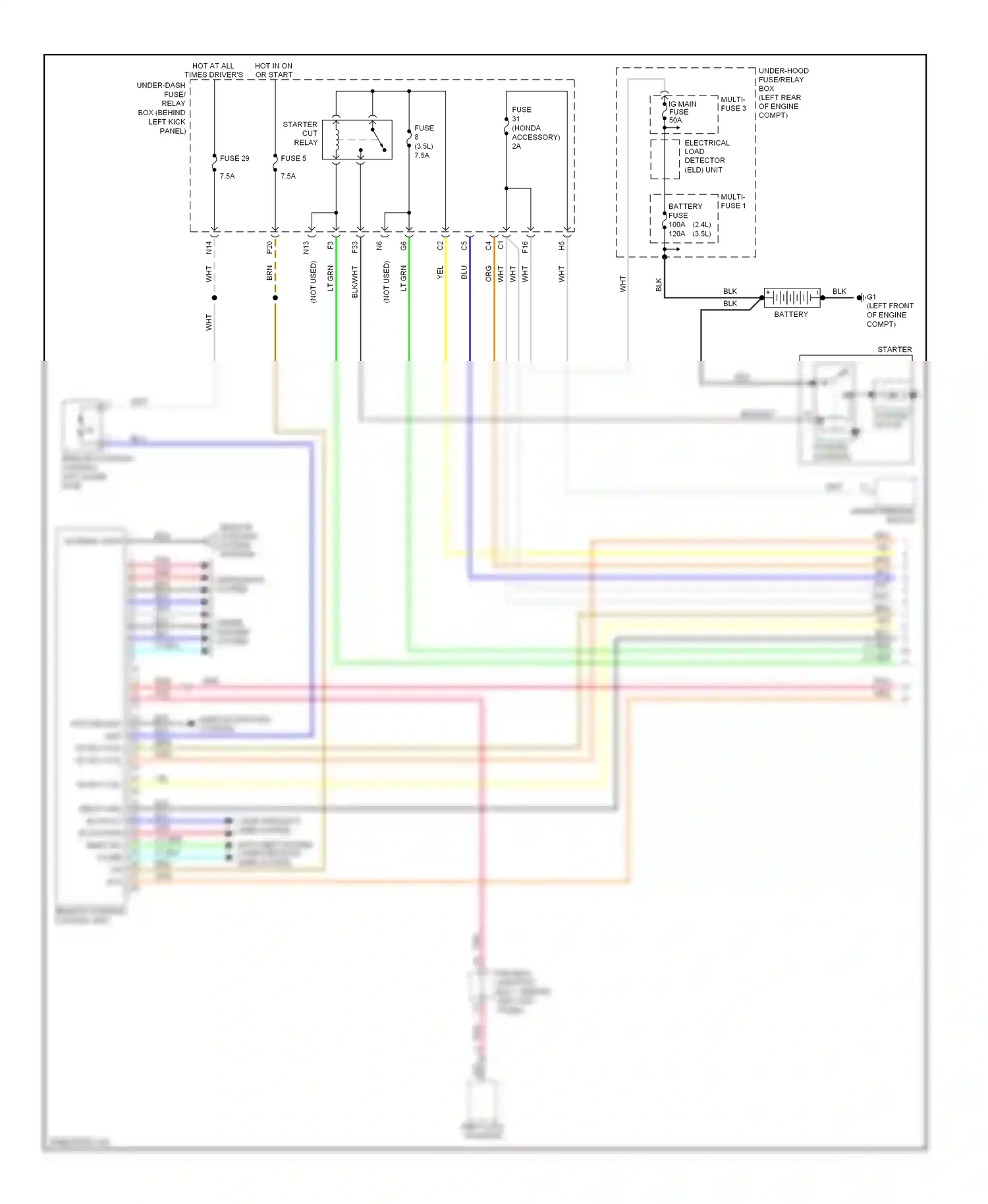 Wiring diagram headlights system for Honda Accord VIII (2007-2011) (7 of 7)