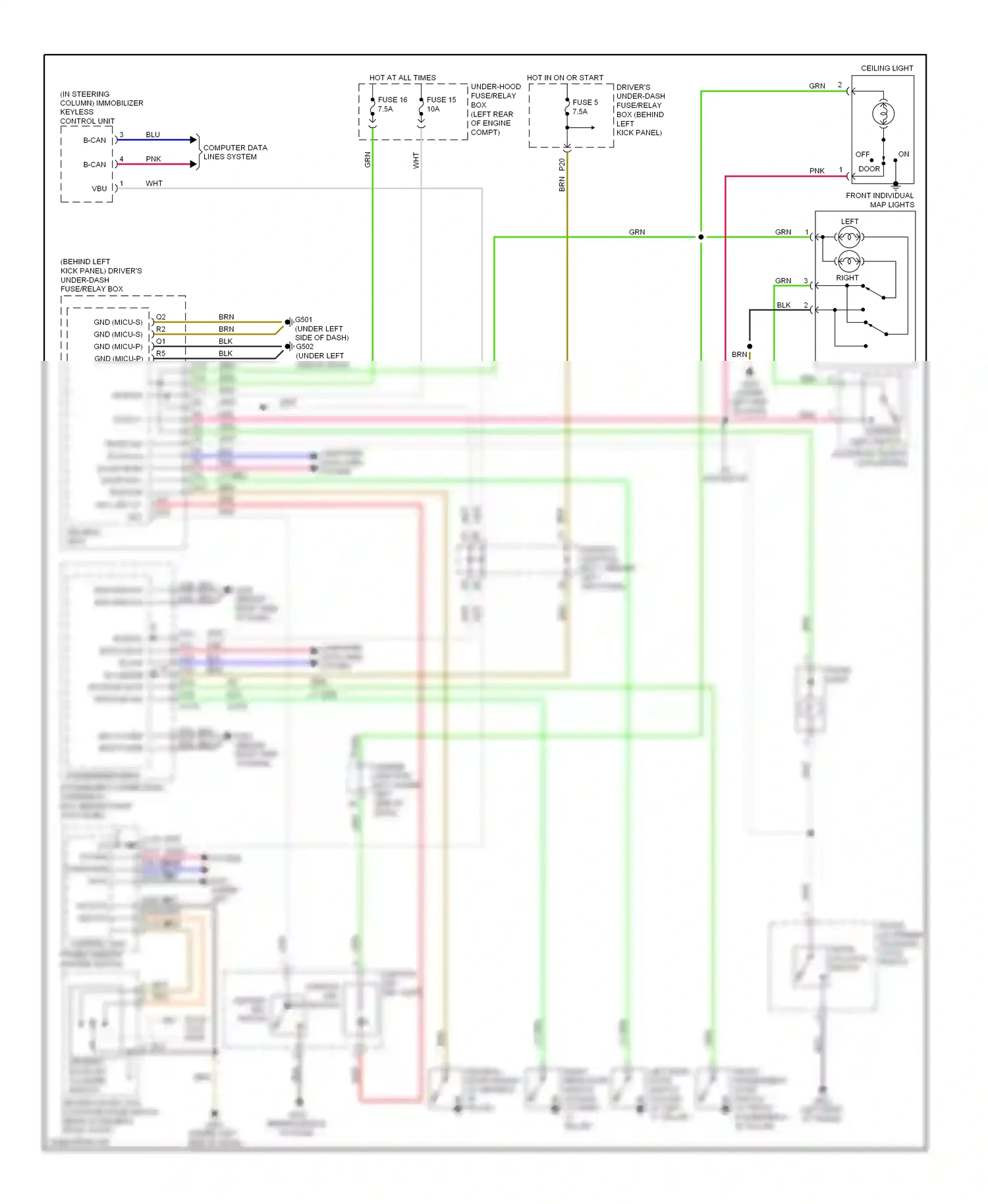 Wiring diagram ignition key ignition key light switch/ key light for Honda Accord VIII (2007-2011) (1 of 1)