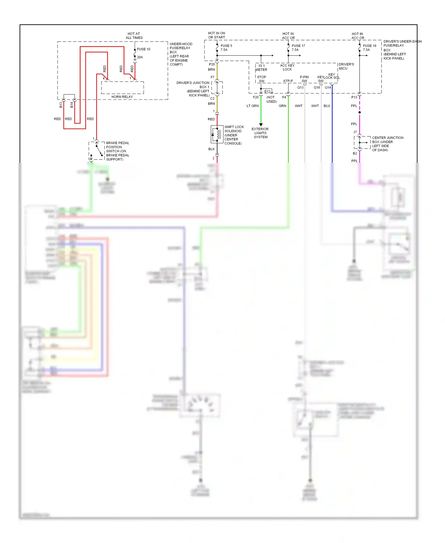 Wiring diagram ignition key switch for Honda Accord VIII (2007-2011) (1 of 5)