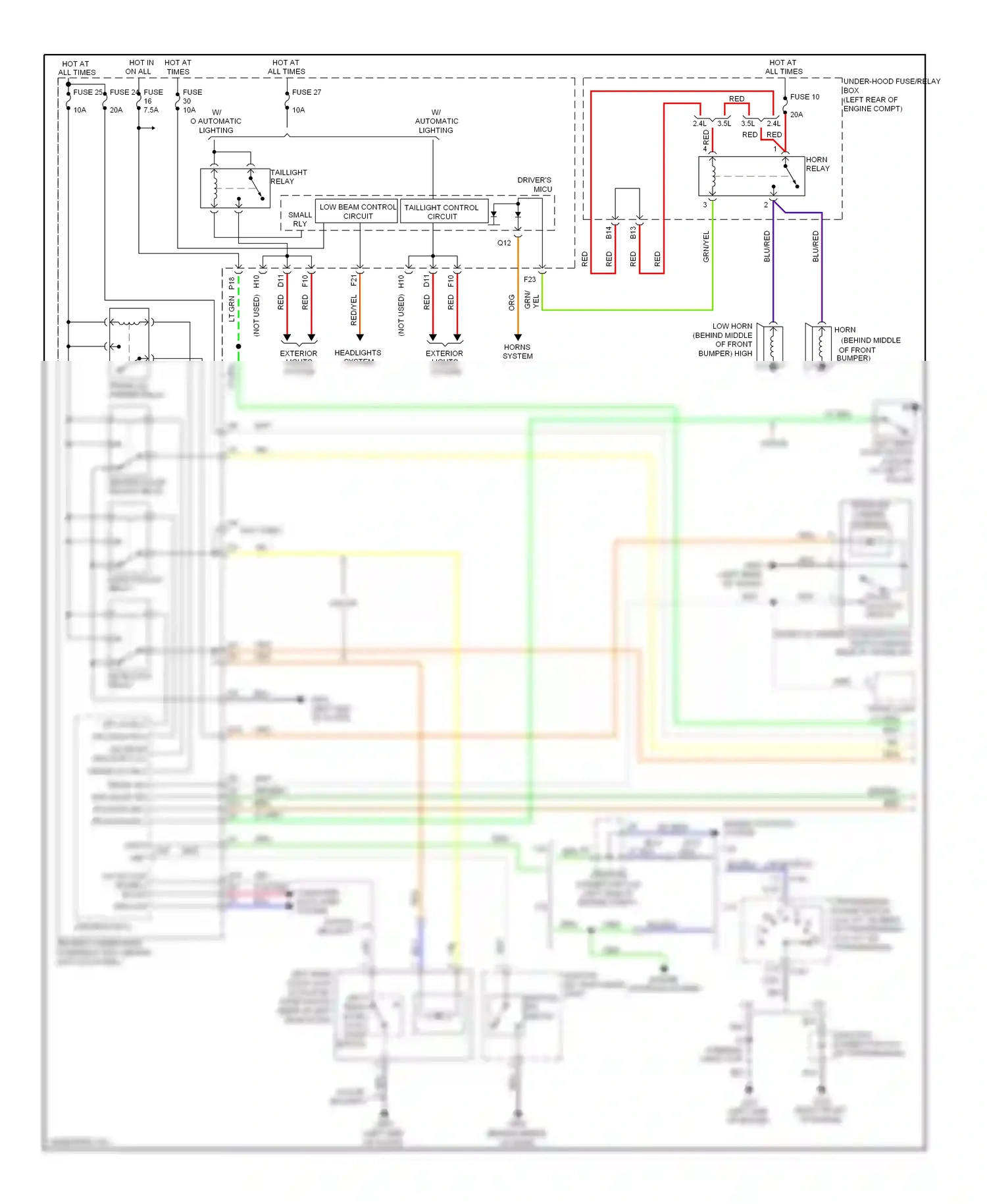 Wiring diagram ignition key switch/key light ignition key switch for Honda Accord VIII (2007-2011) (1 of 2)